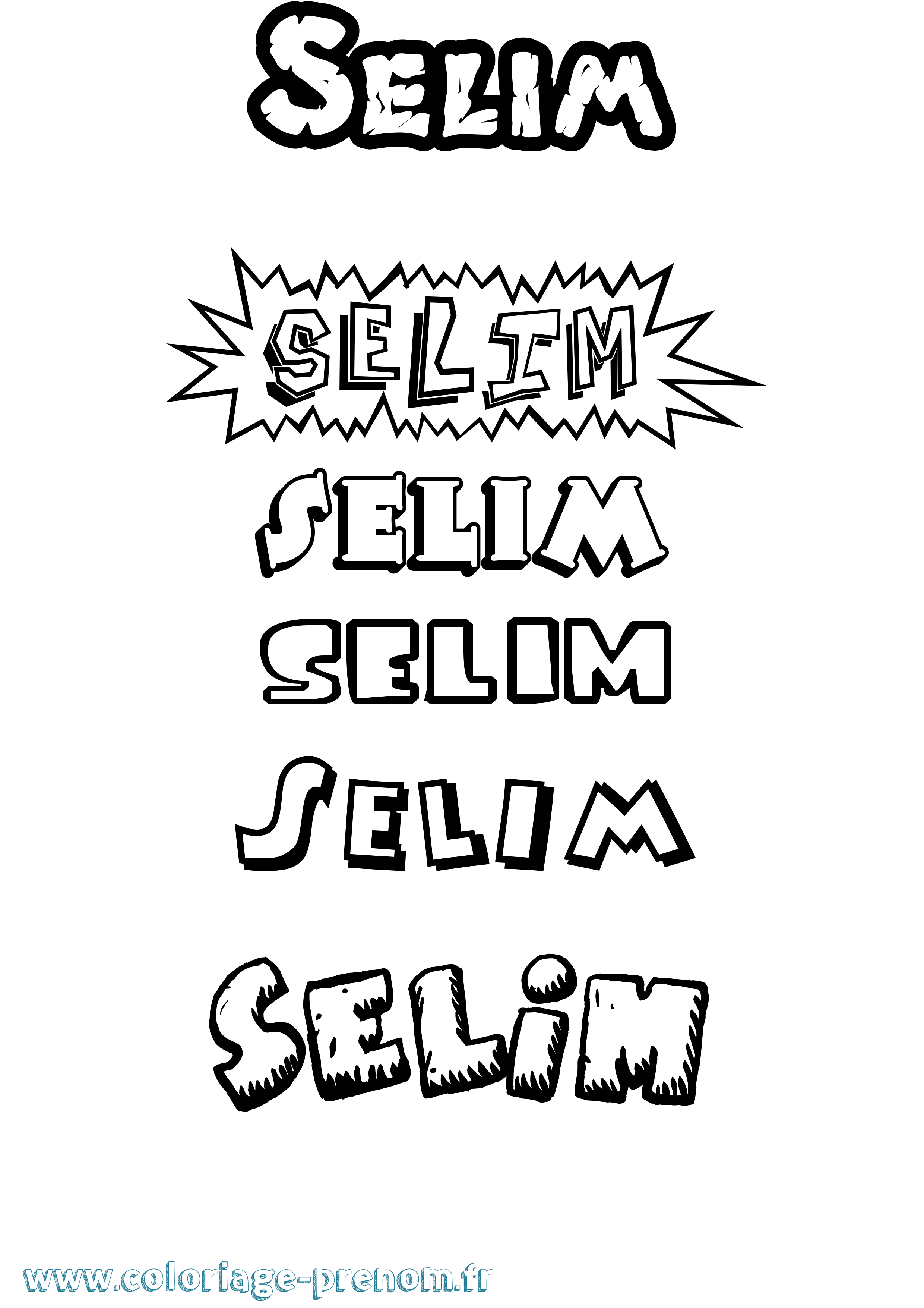 Coloriage prénom Selim