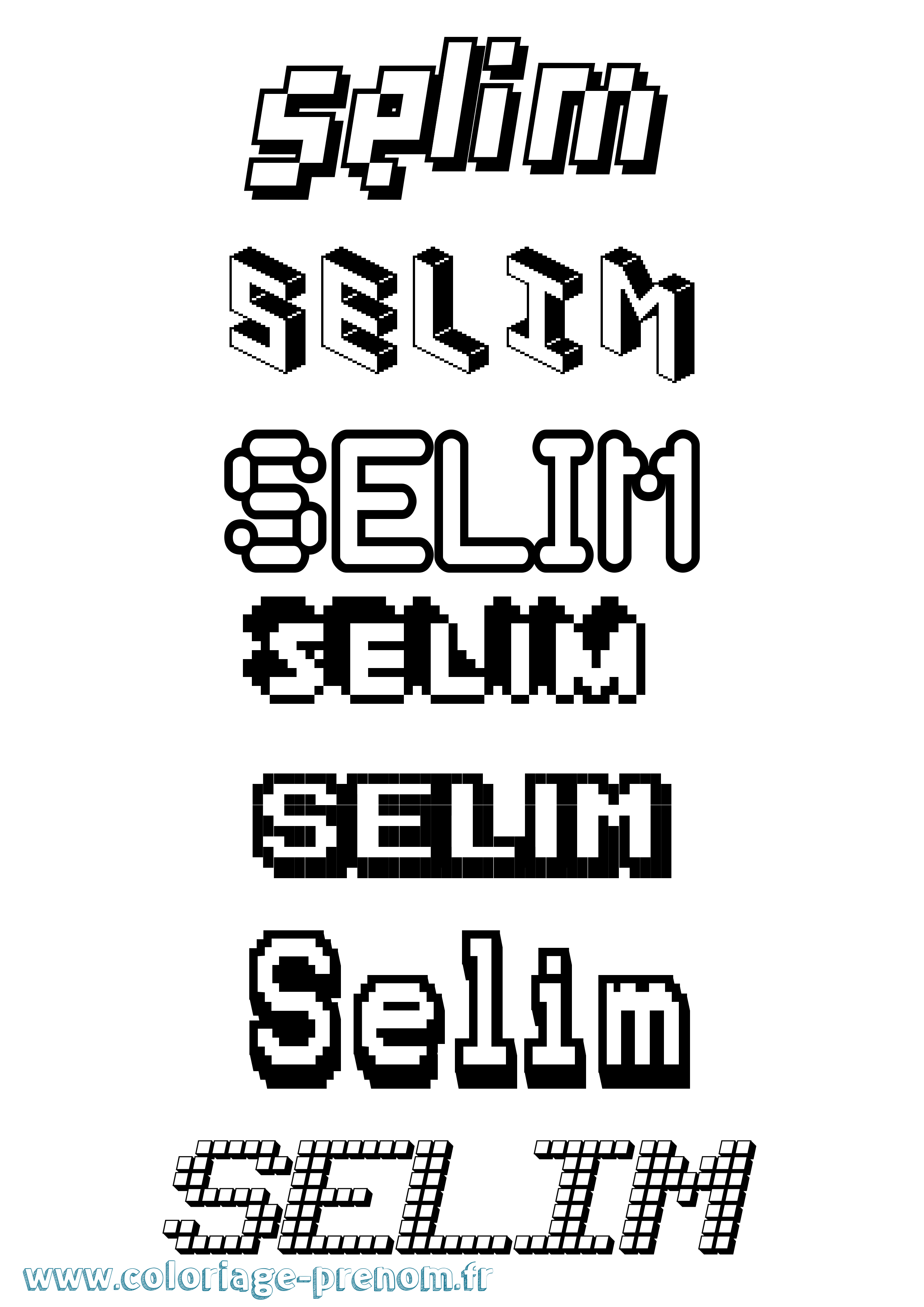 Coloriage prénom Selim