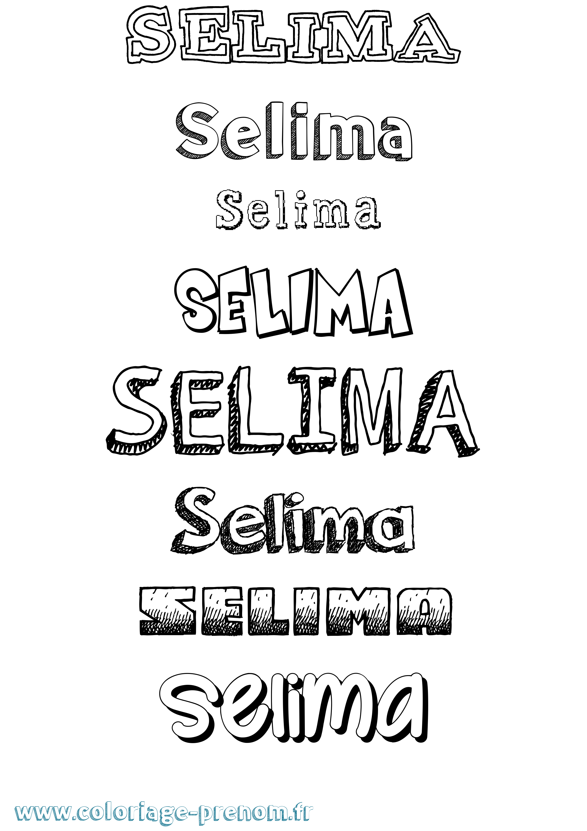 Coloriage prénom Selima Dessiné