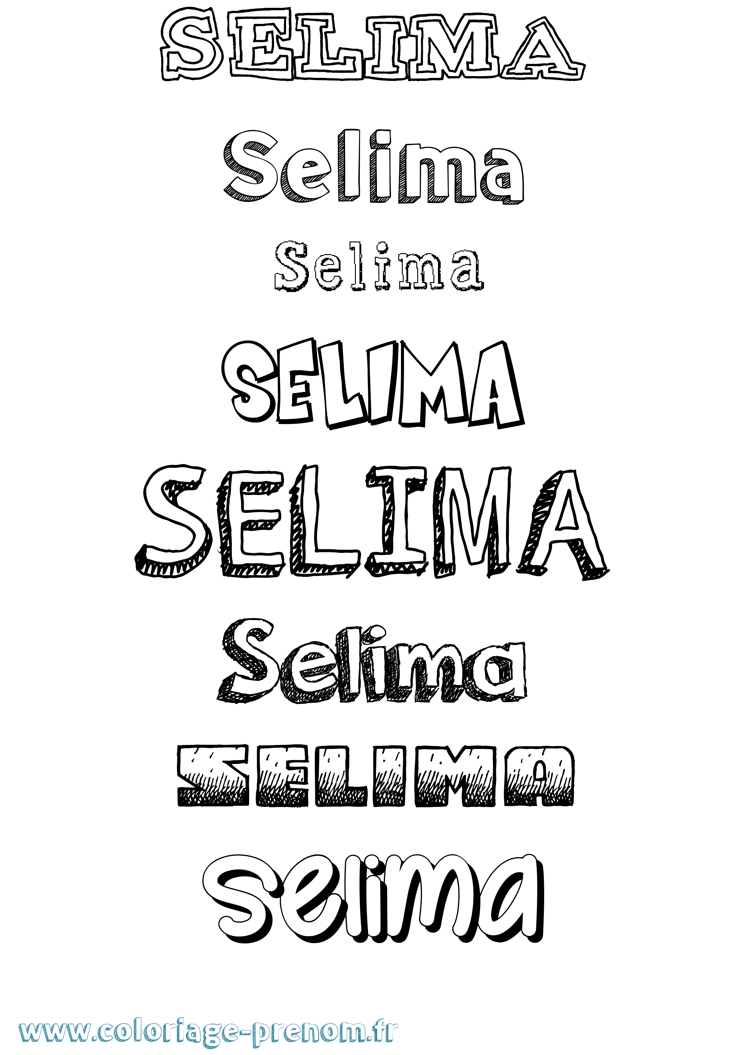 Coloriage Selima Dessiné Coloriage prénom Selima Dessiné