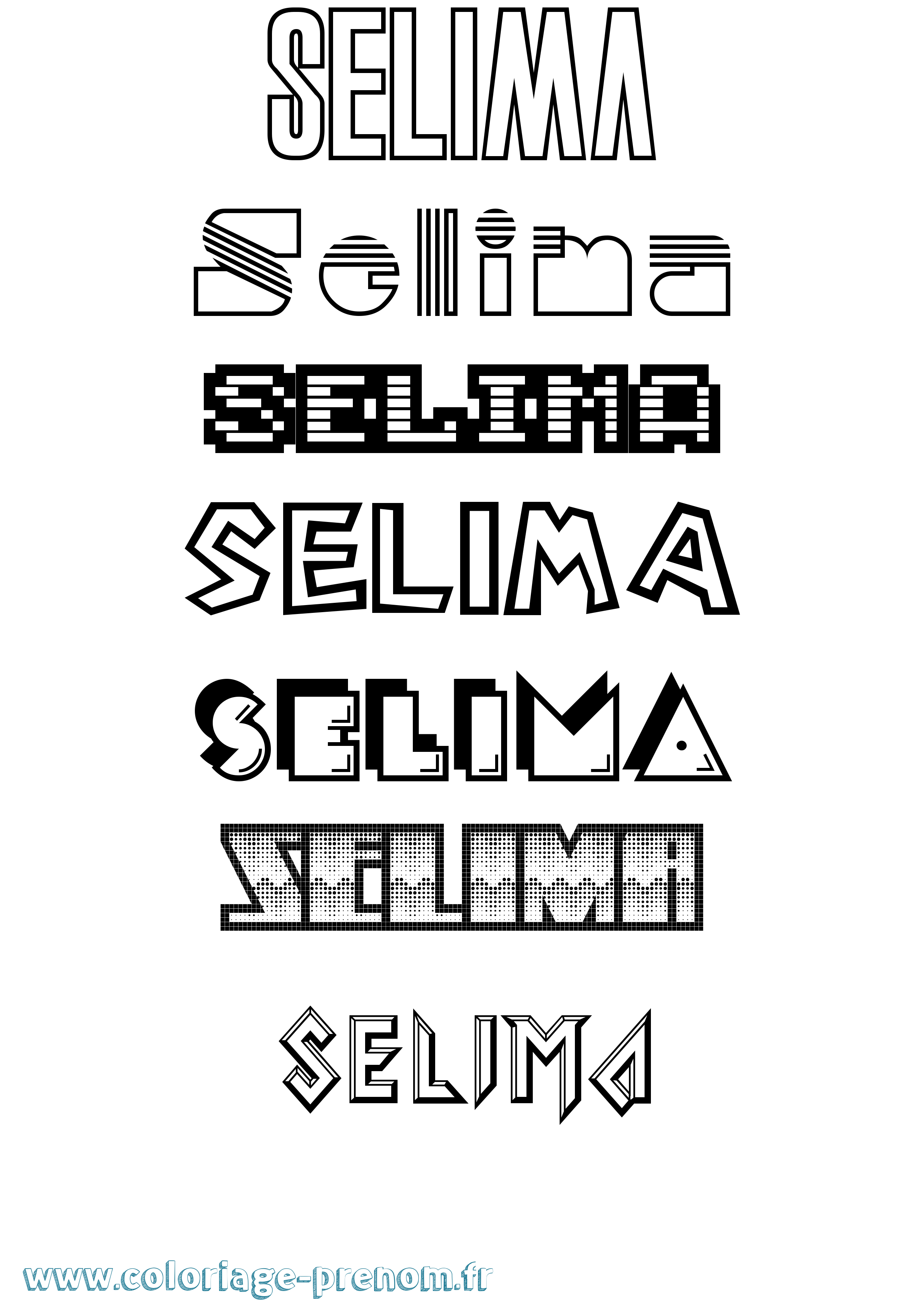 Coloriage prénom Selima Jeux Vidéos