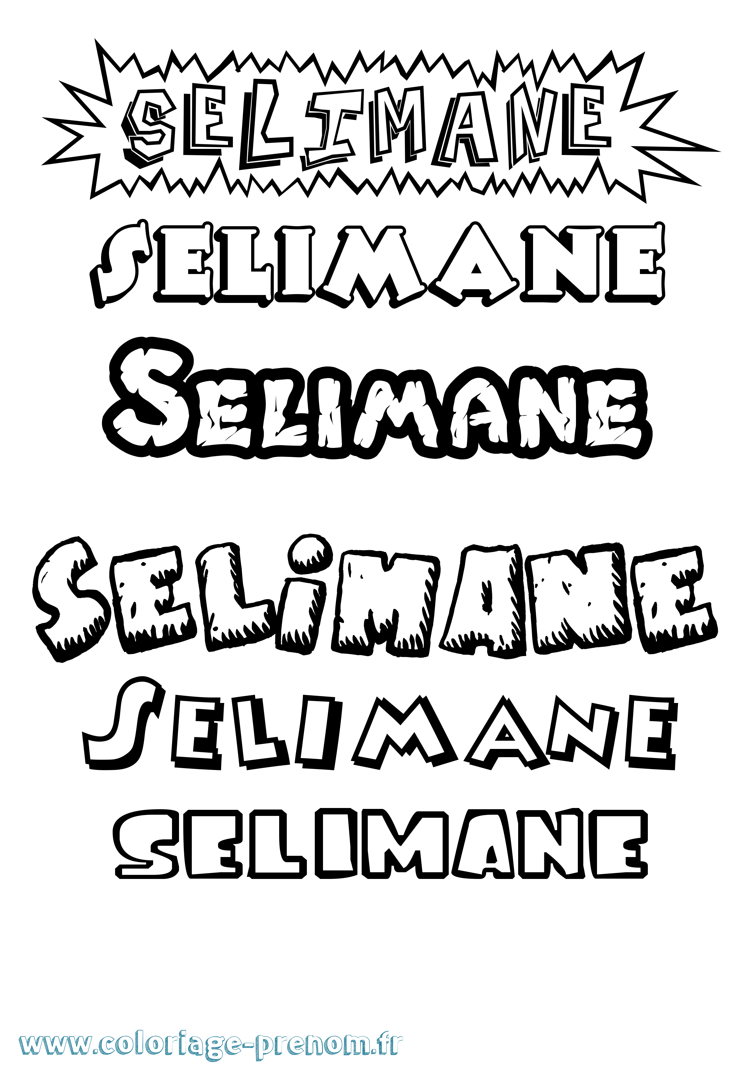 Coloriage prénom Selimane Dessin Animé