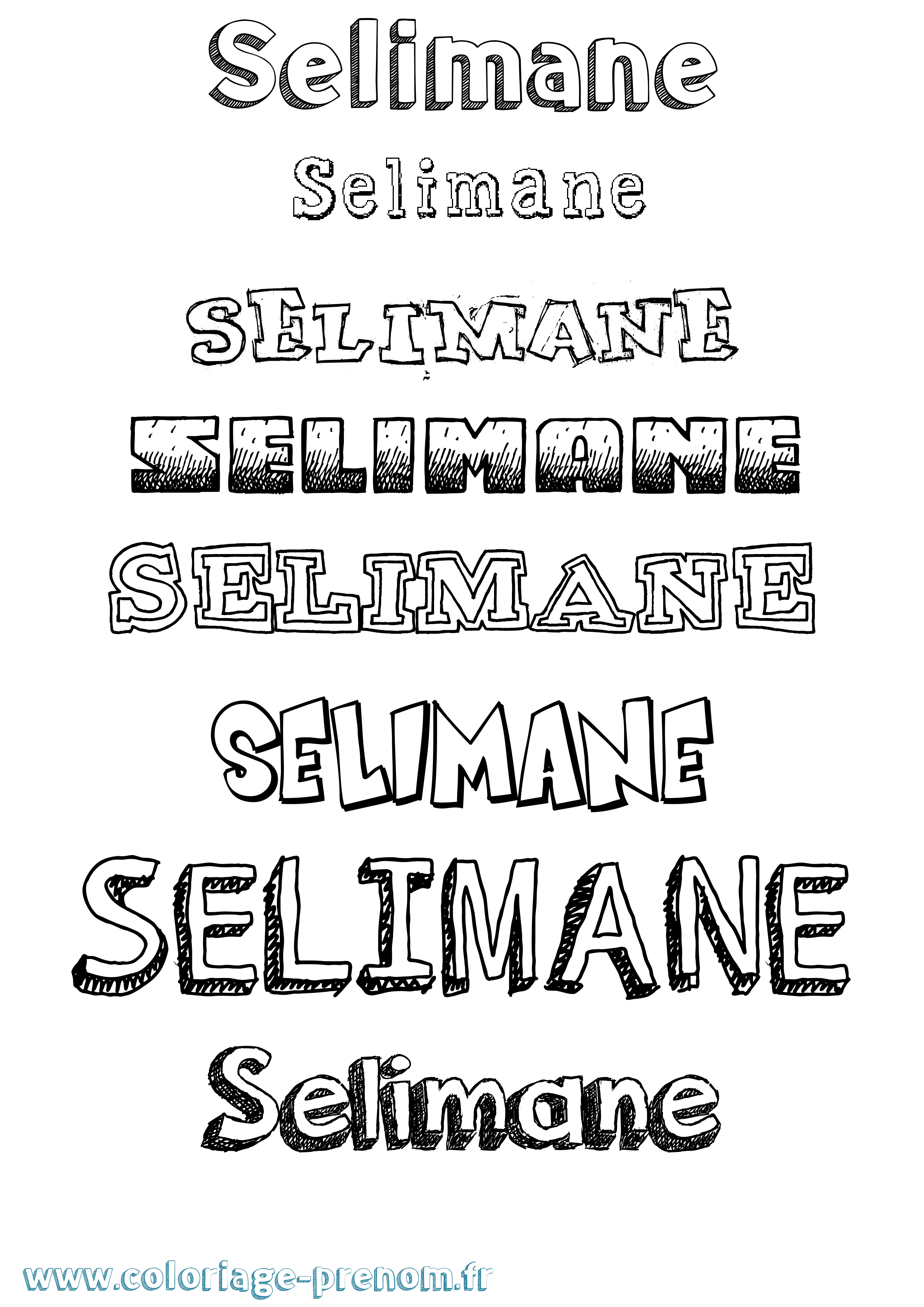 Coloriage prénom Selimane Dessiné