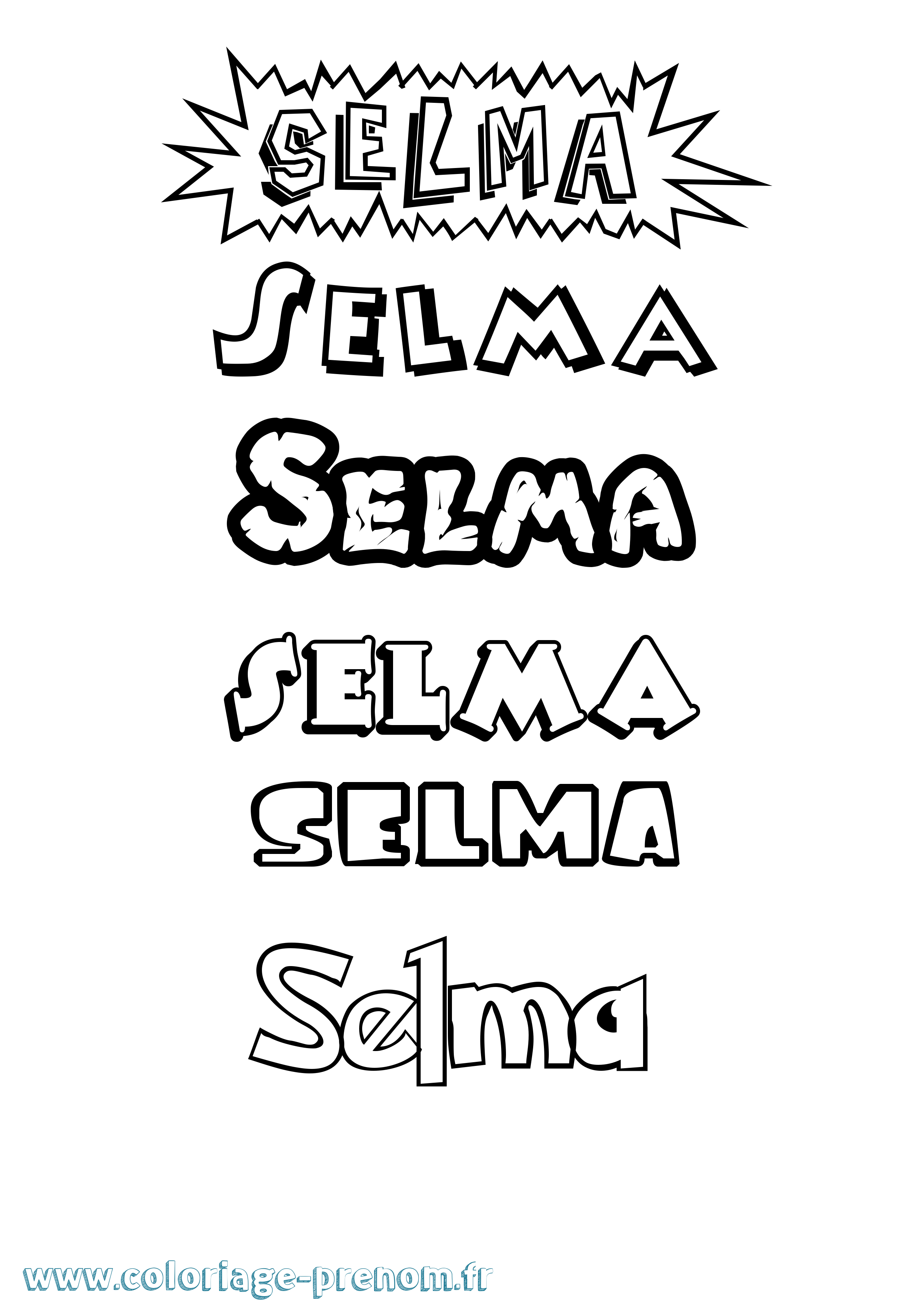 Coloriage prénom Selma Dessin Animé