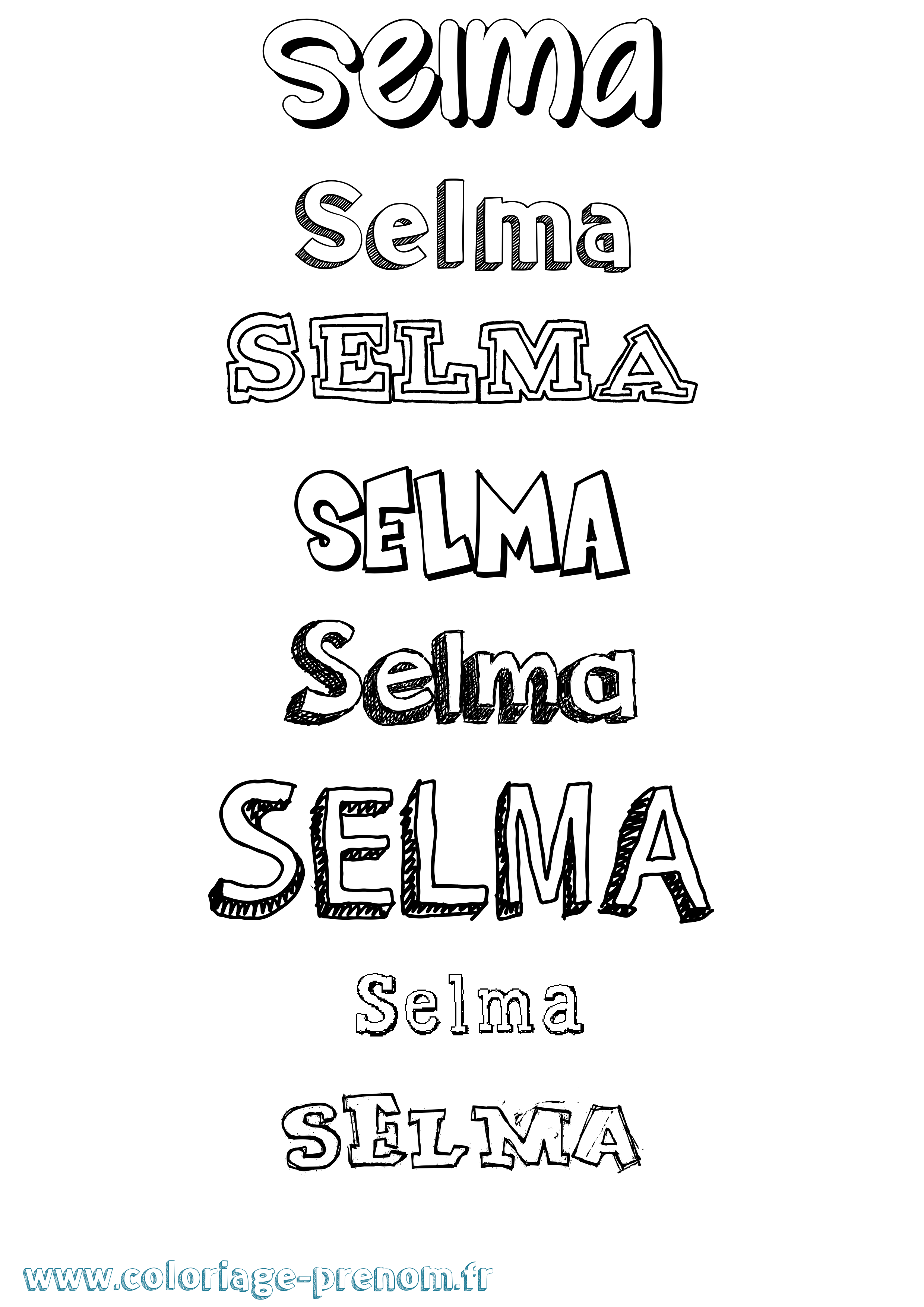 Coloriage prénom Selma Dessiné