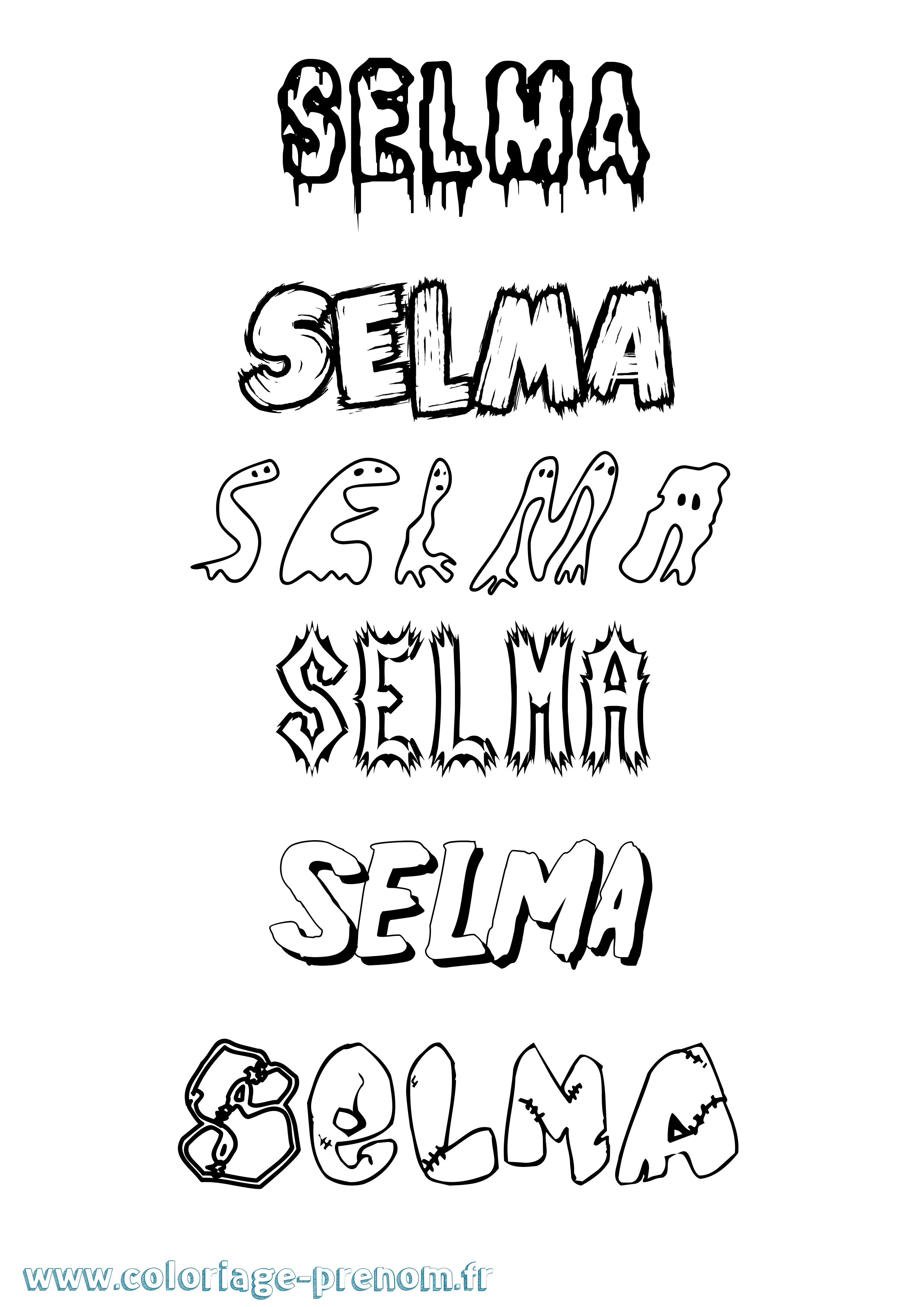 Coloriage prénom Selma Frisson
