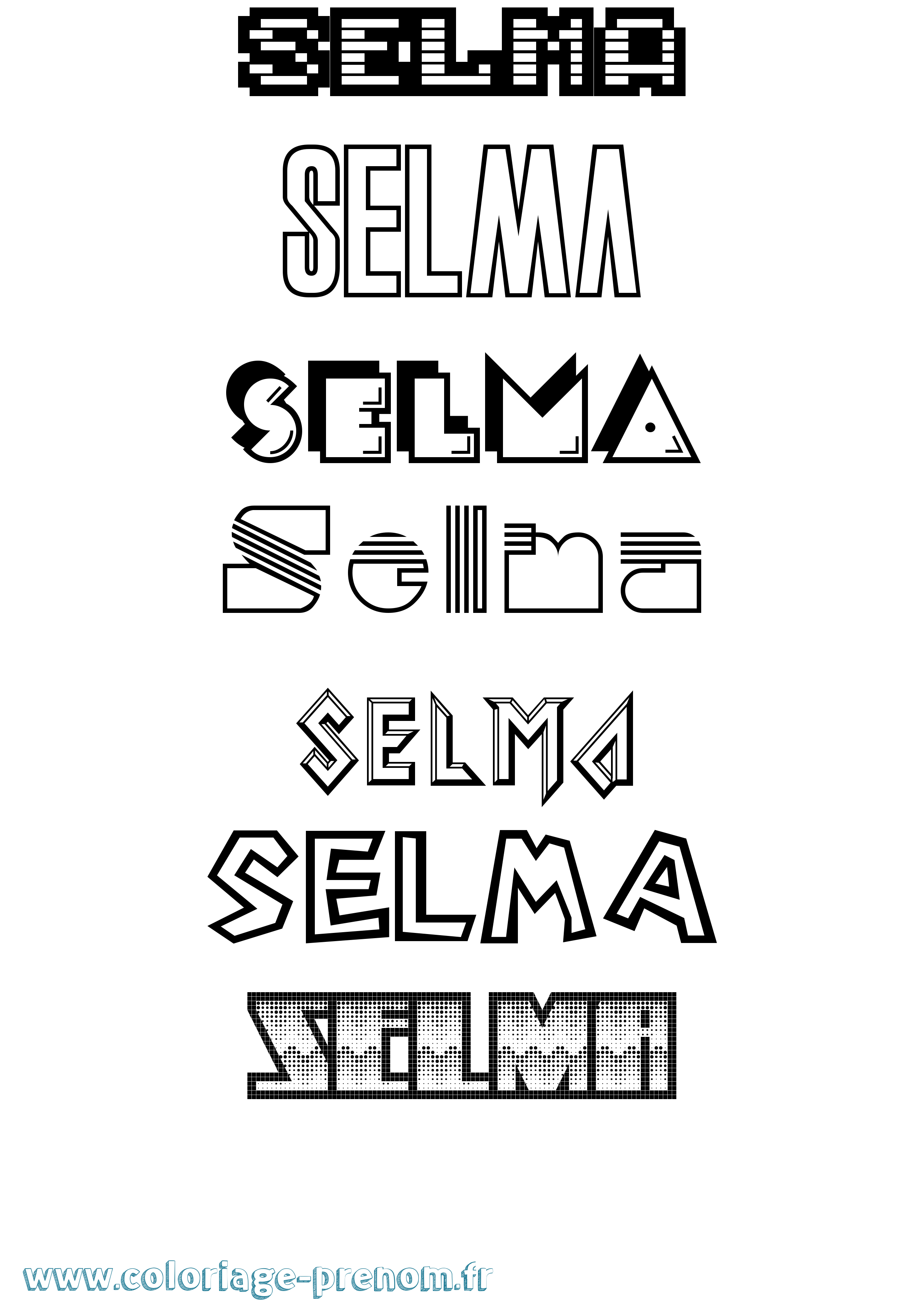 Coloriage prénom Selma Jeux Vidéos