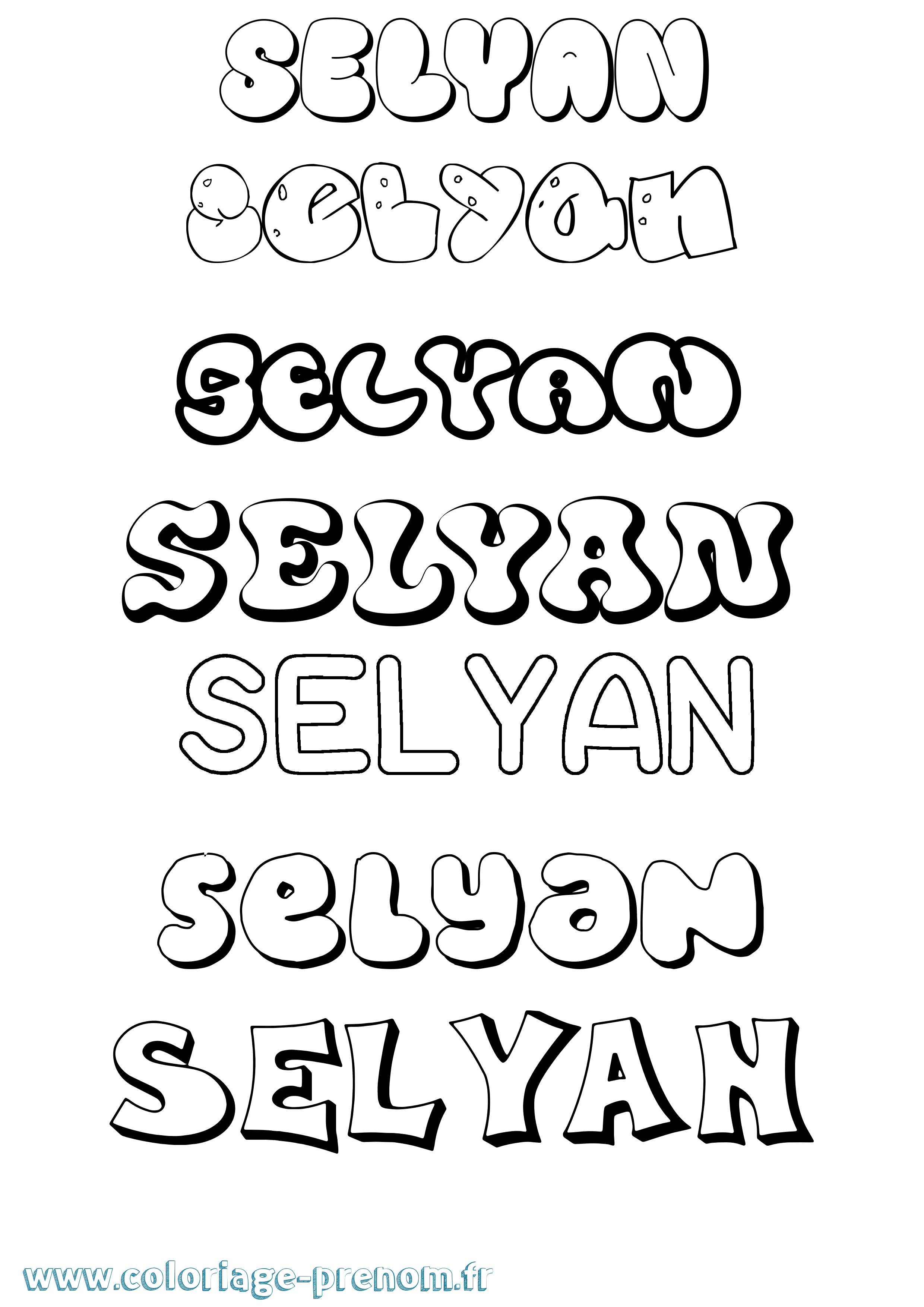 Coloriage prénom Selyan