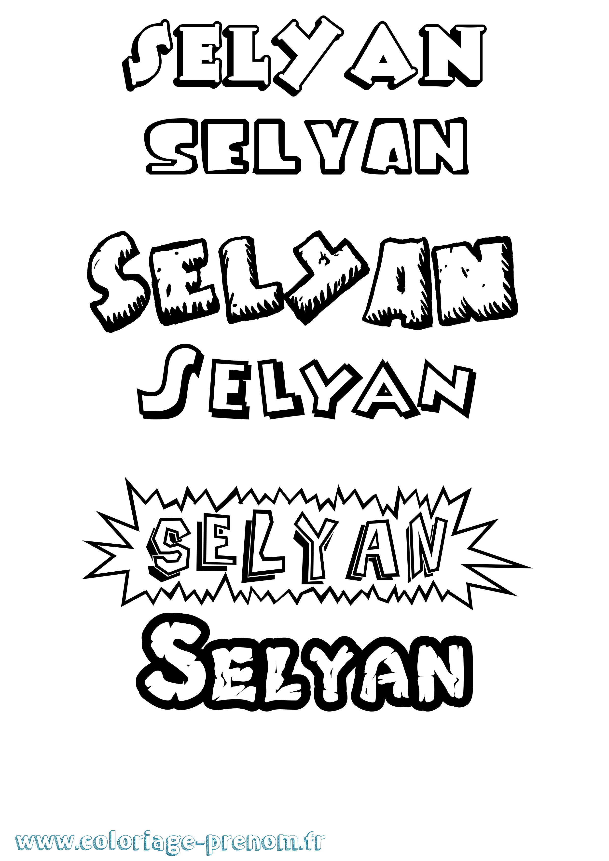 Coloriage prénom Selyan