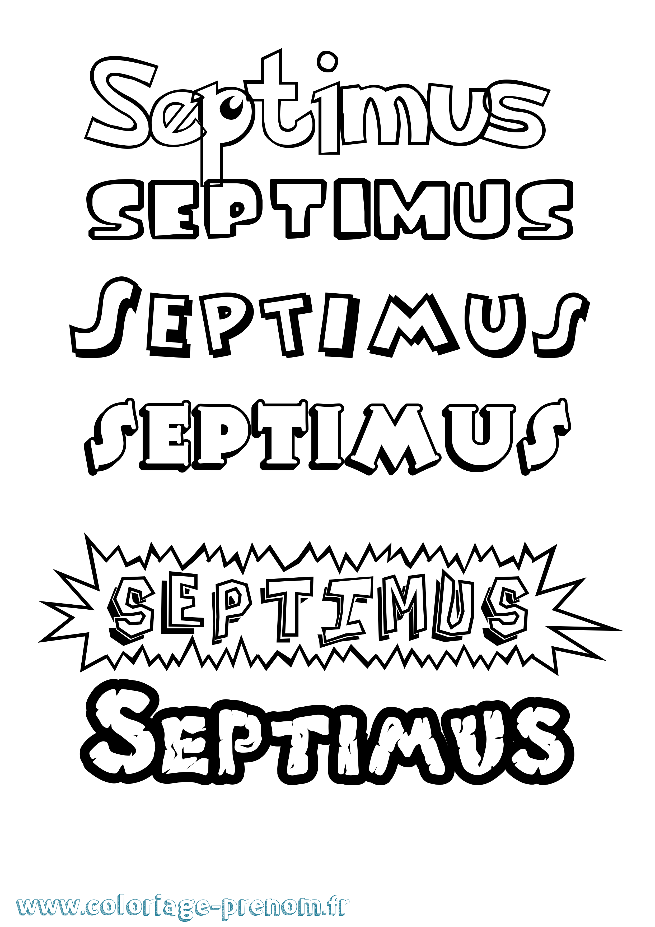 Coloriage Septimus Dessin Animé Coloriage prénom Septimus Dessin Animé