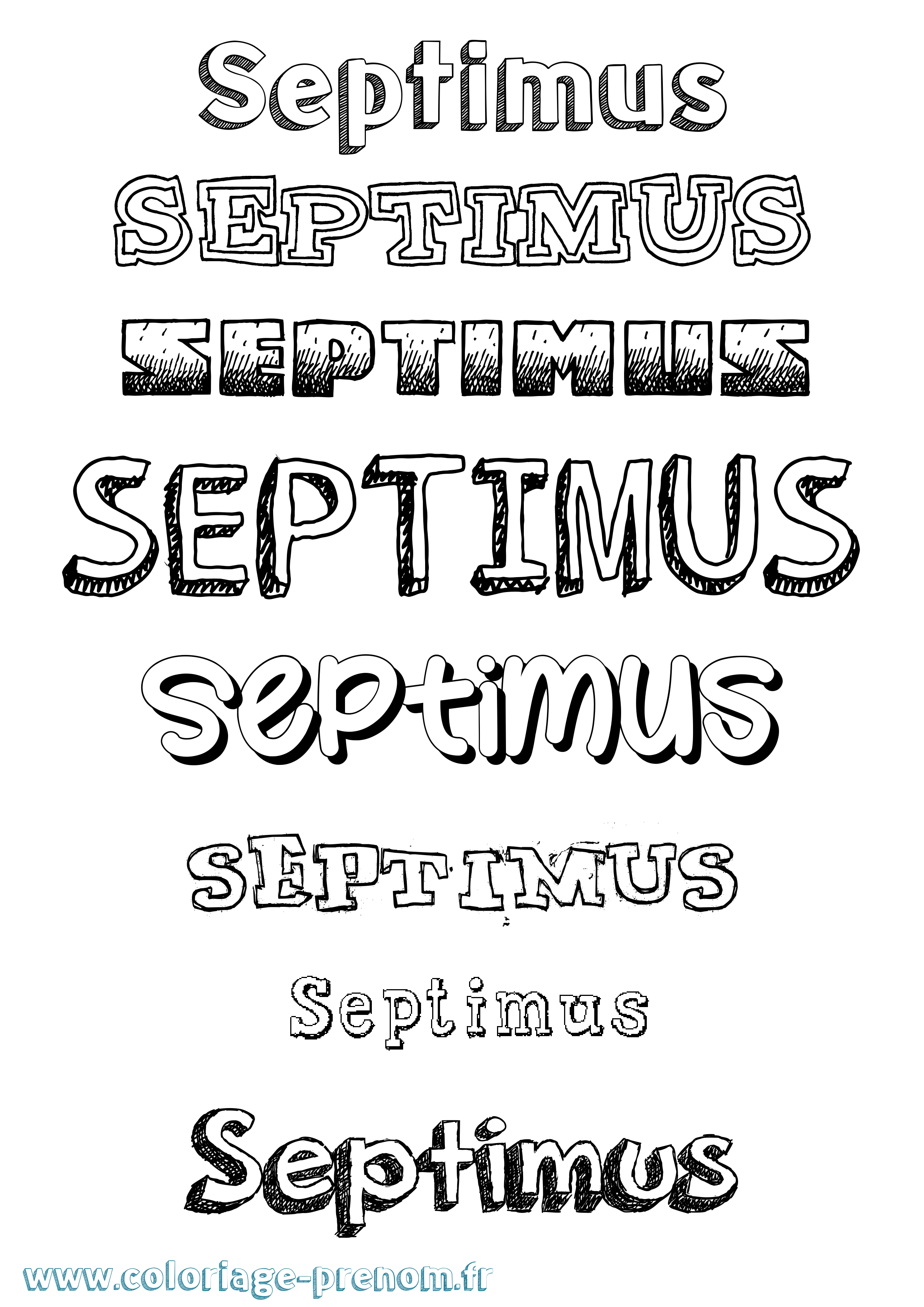 Coloriage Septimus Dessiné Coloriage prénom Septimus Dessiné