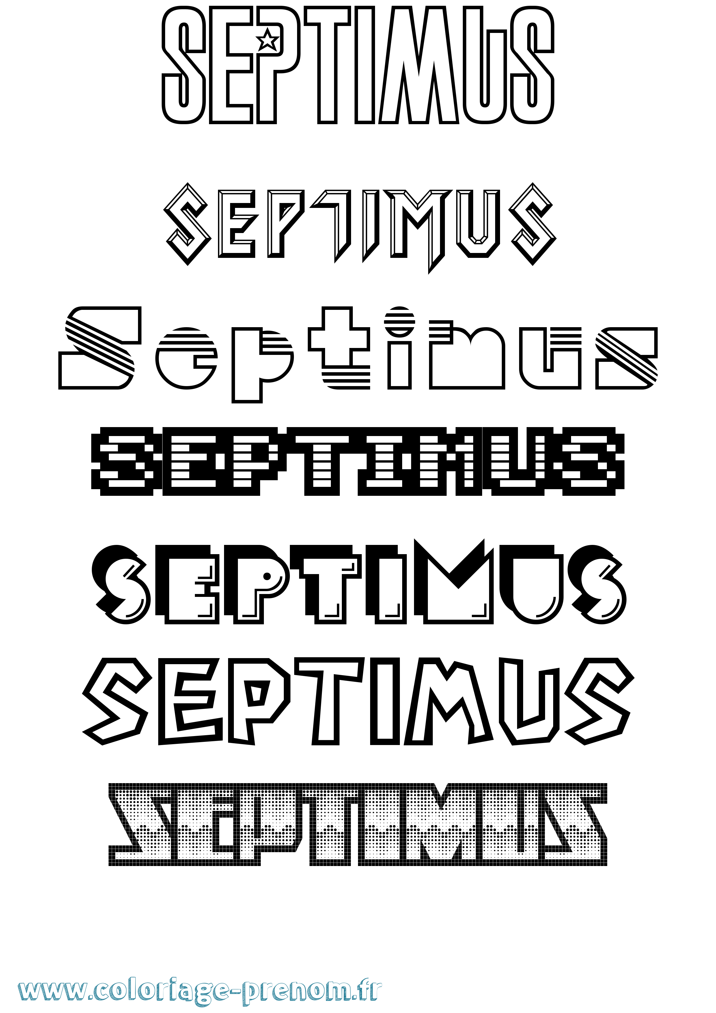 Coloriage Septimus Jeux Vidéos Coloriage prénom Septimus Jeux Vidéos