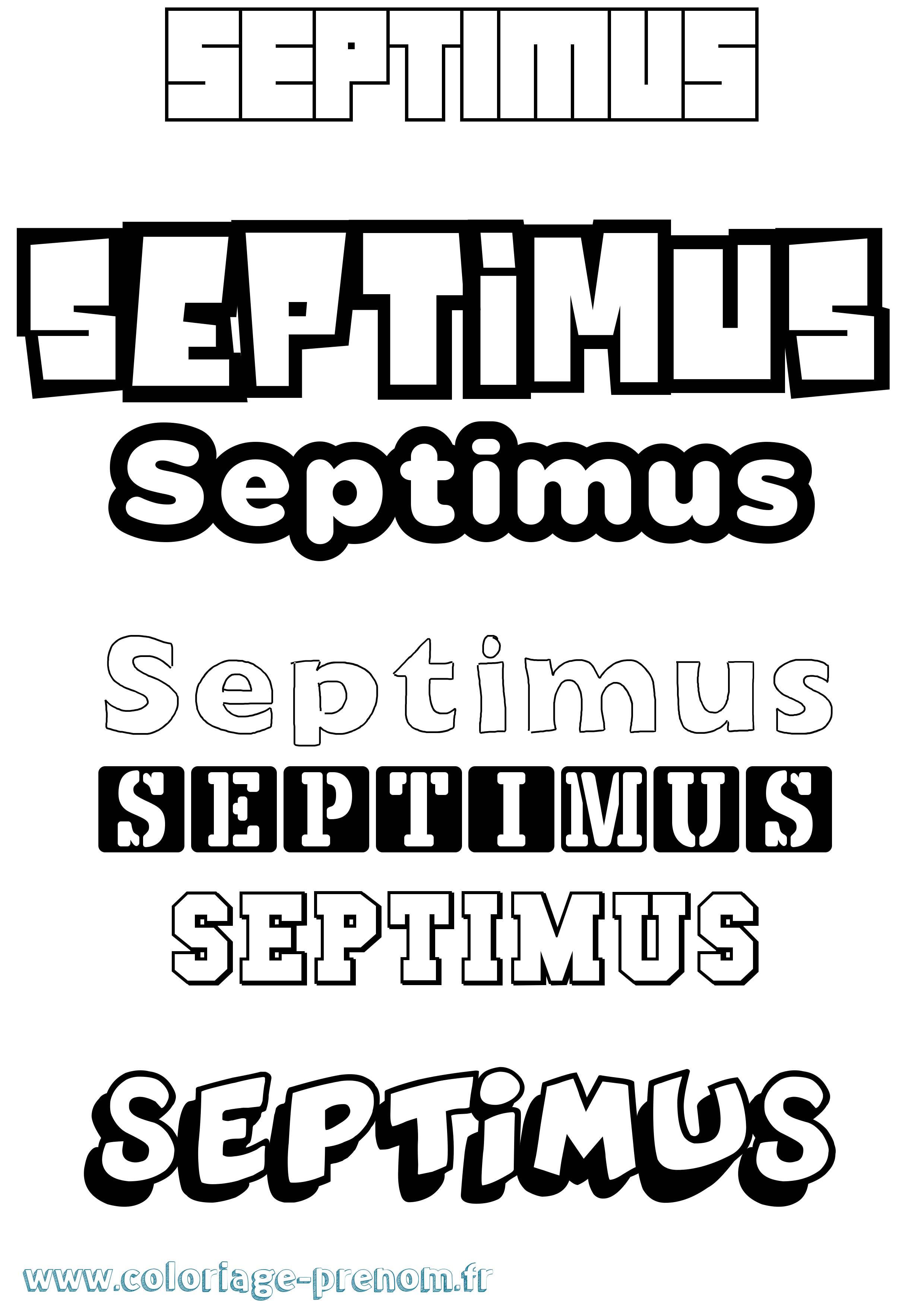 Coloriage Septimus Simple Coloriage prénom Septimus Simple