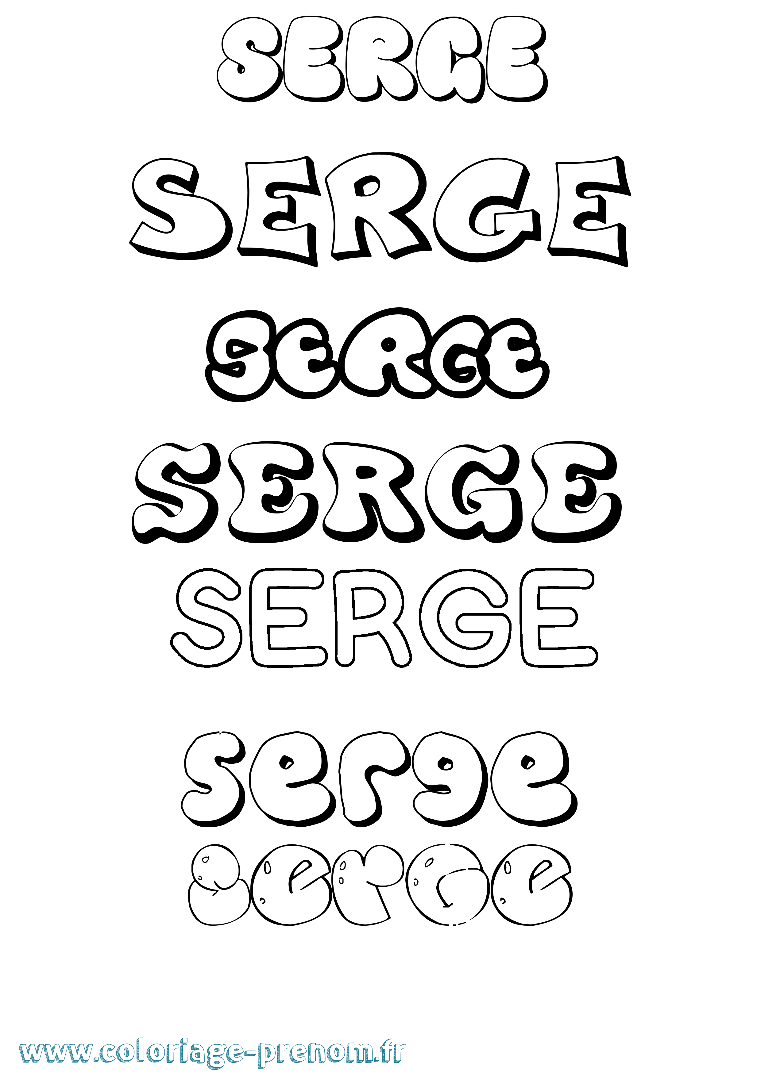 Coloriage prénom Serge Bubble