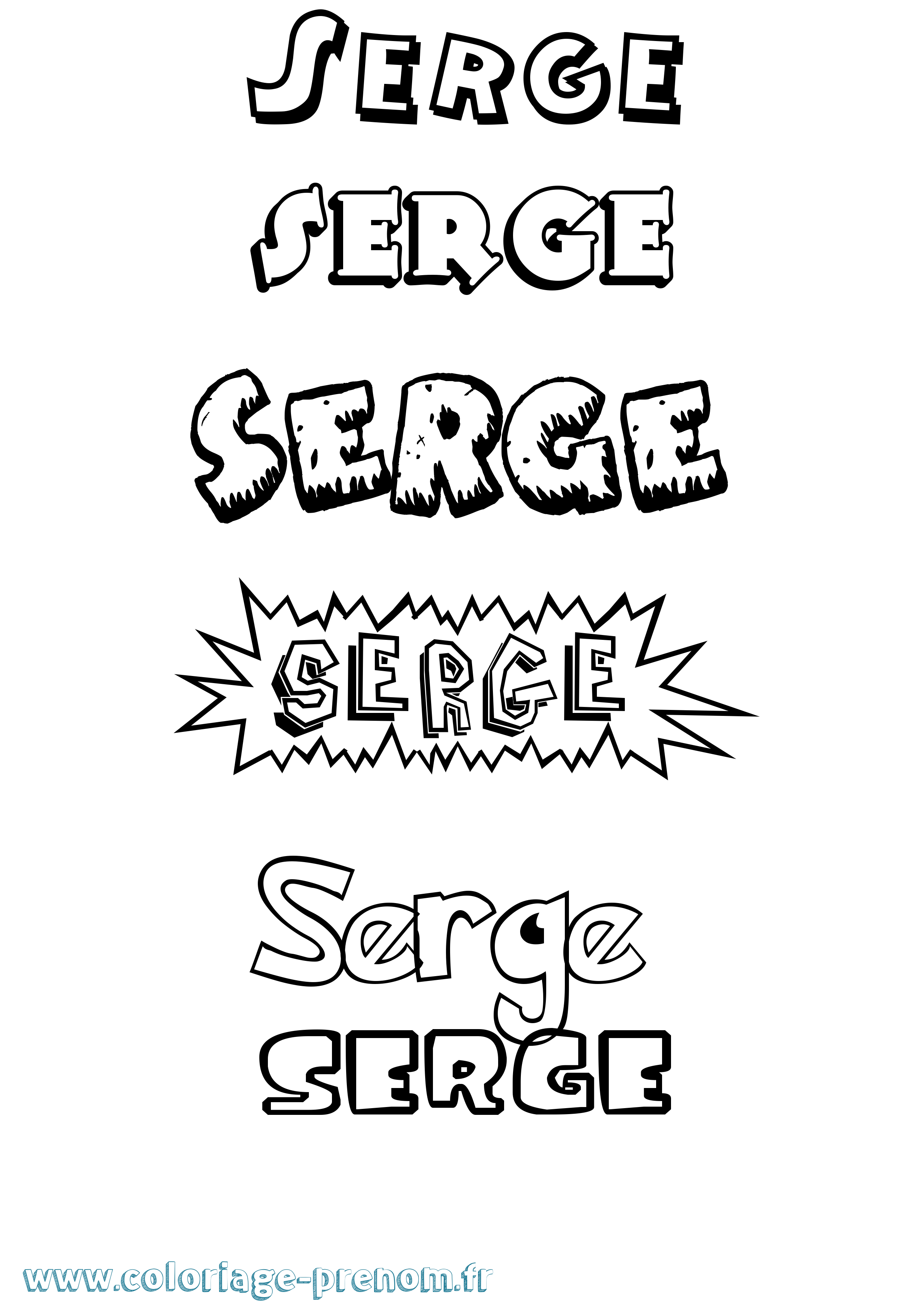 Coloriage prénom Serge Dessin Animé