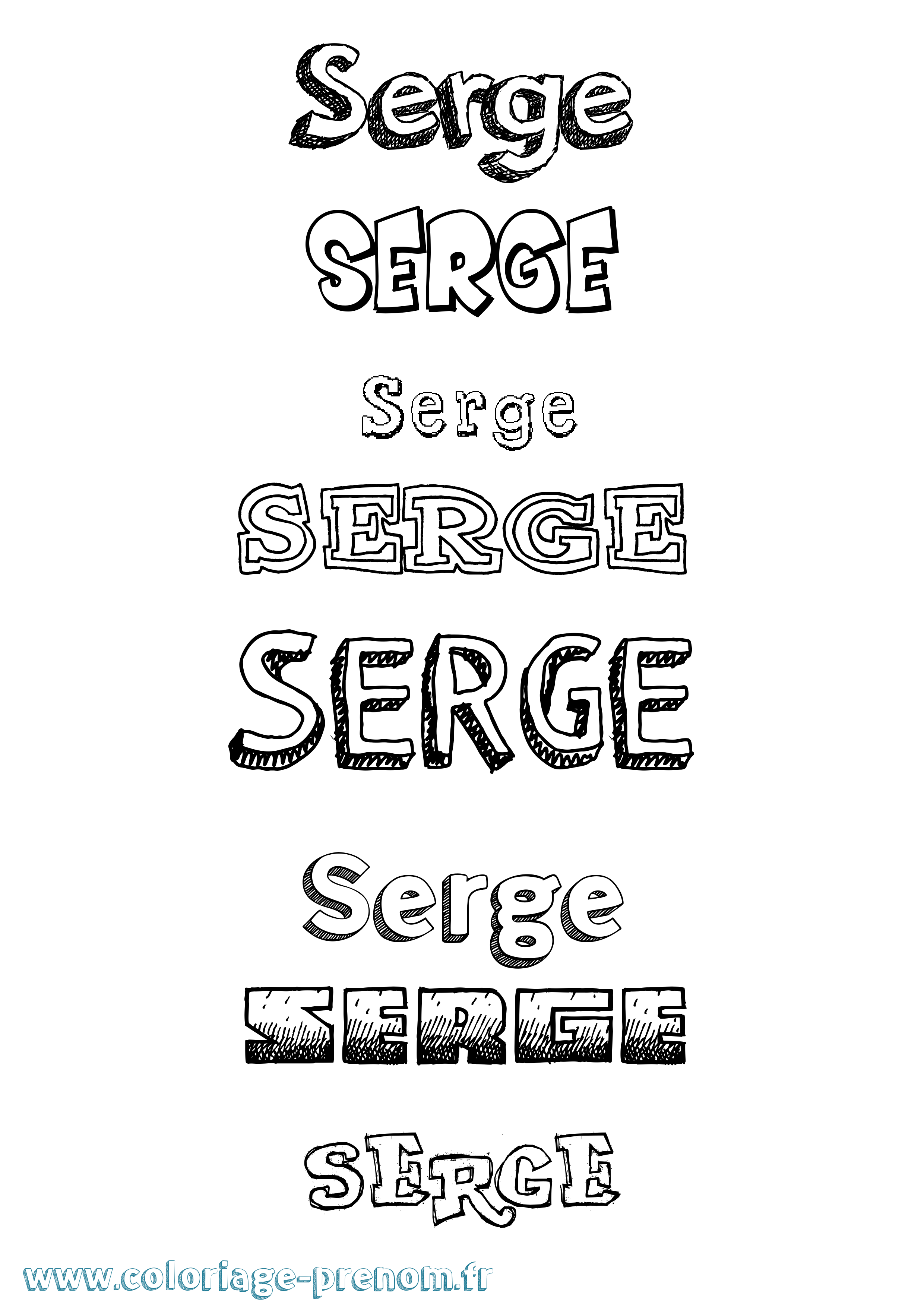 Coloriage prénom Serge Dessiné