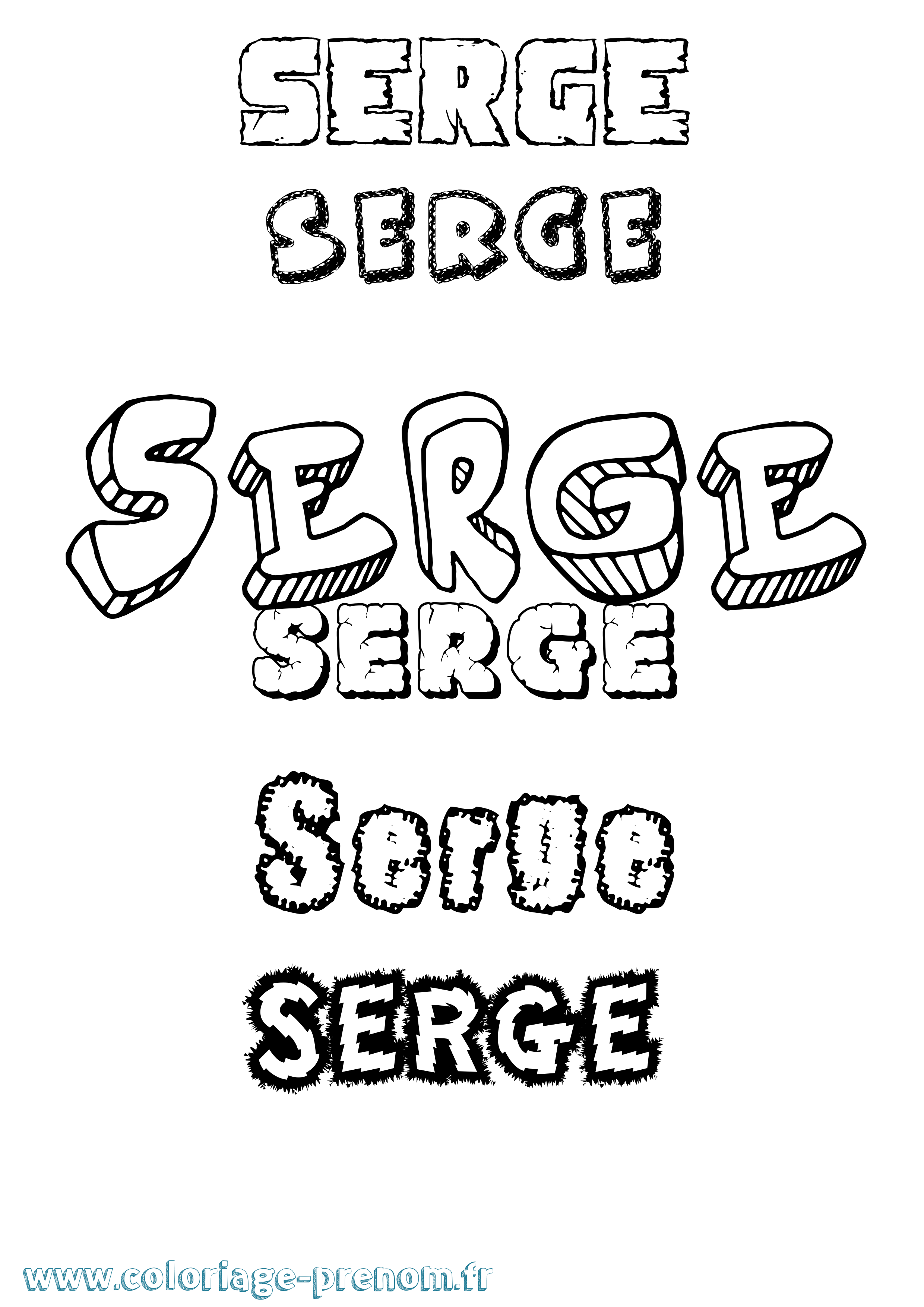 Coloriage prénom Serge Destructuré