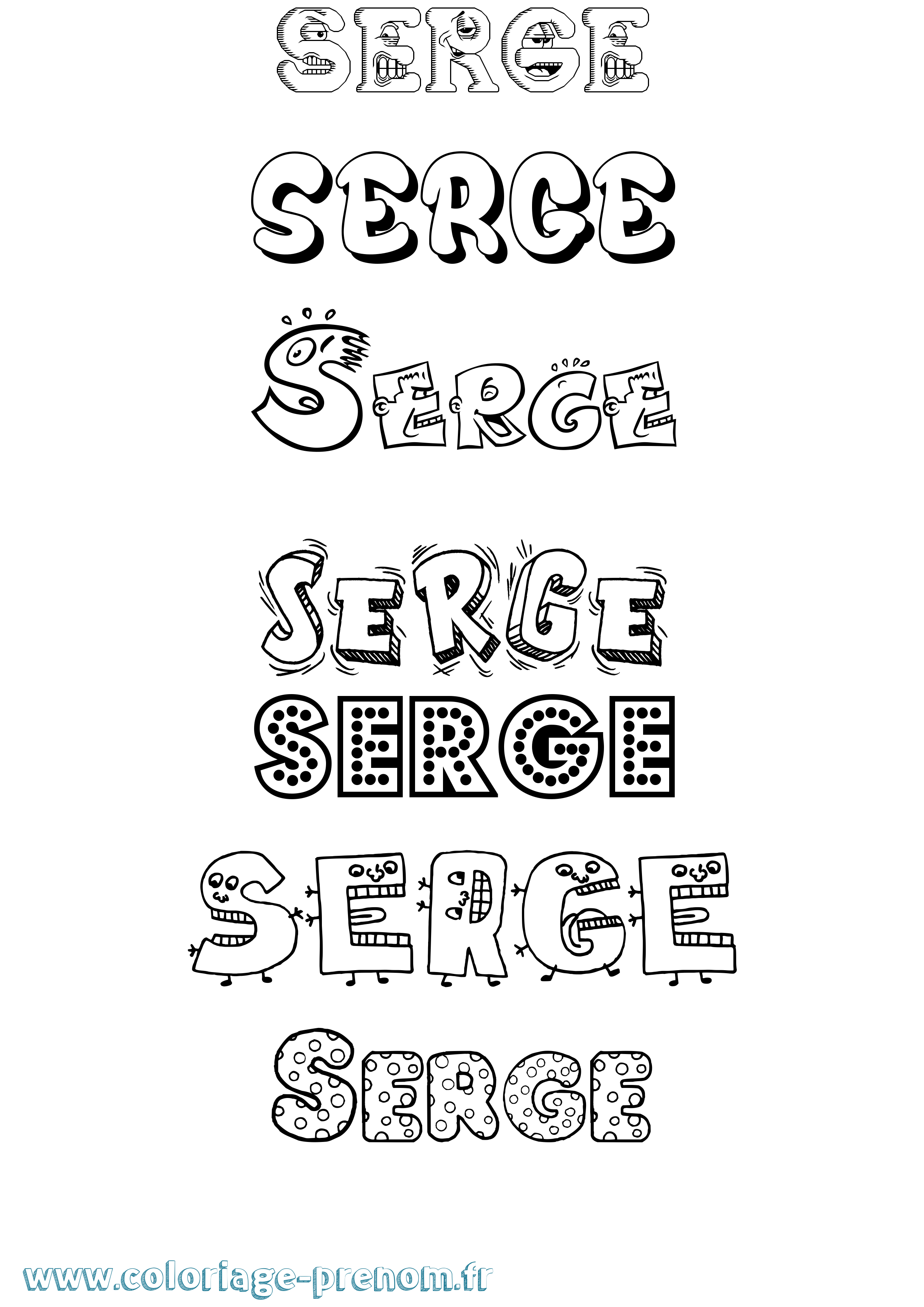 Coloriage prénom Serge Fun