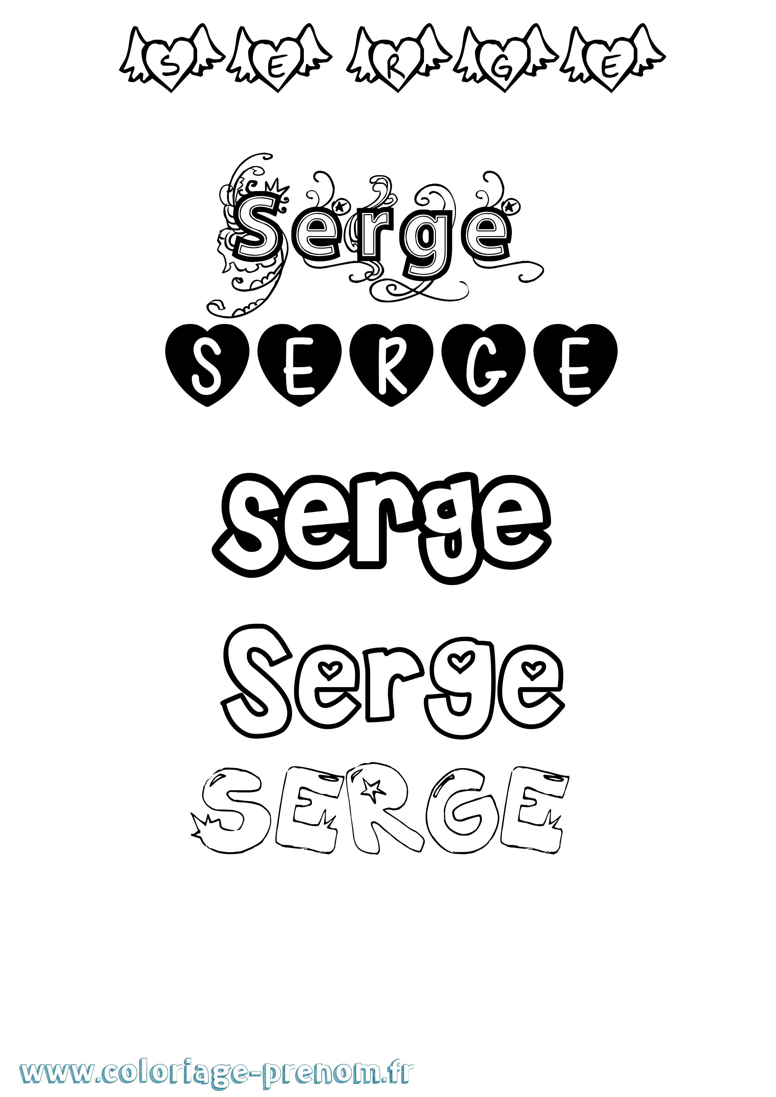Coloriage prénom Serge