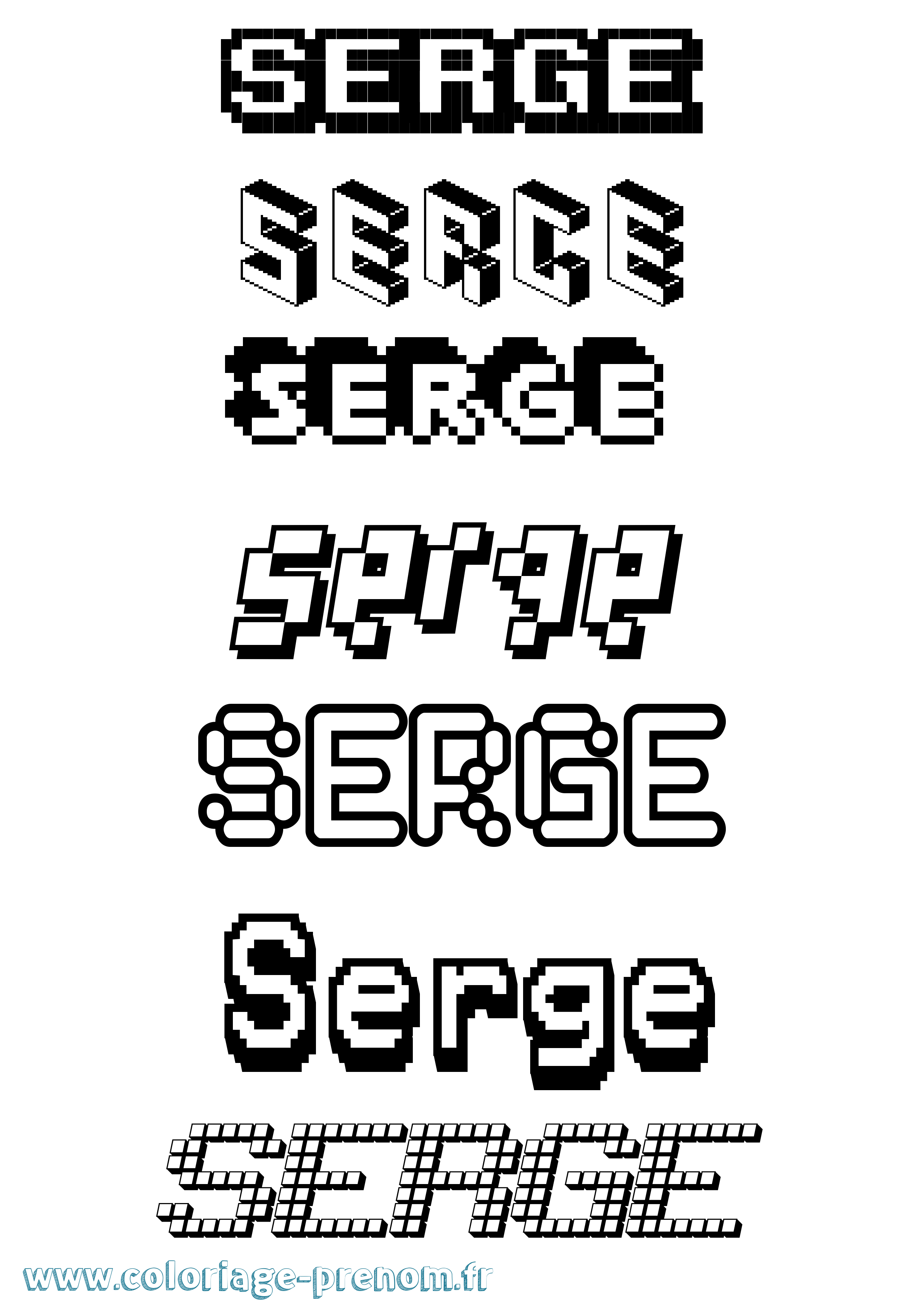 Coloriage prénom Serge Pixel