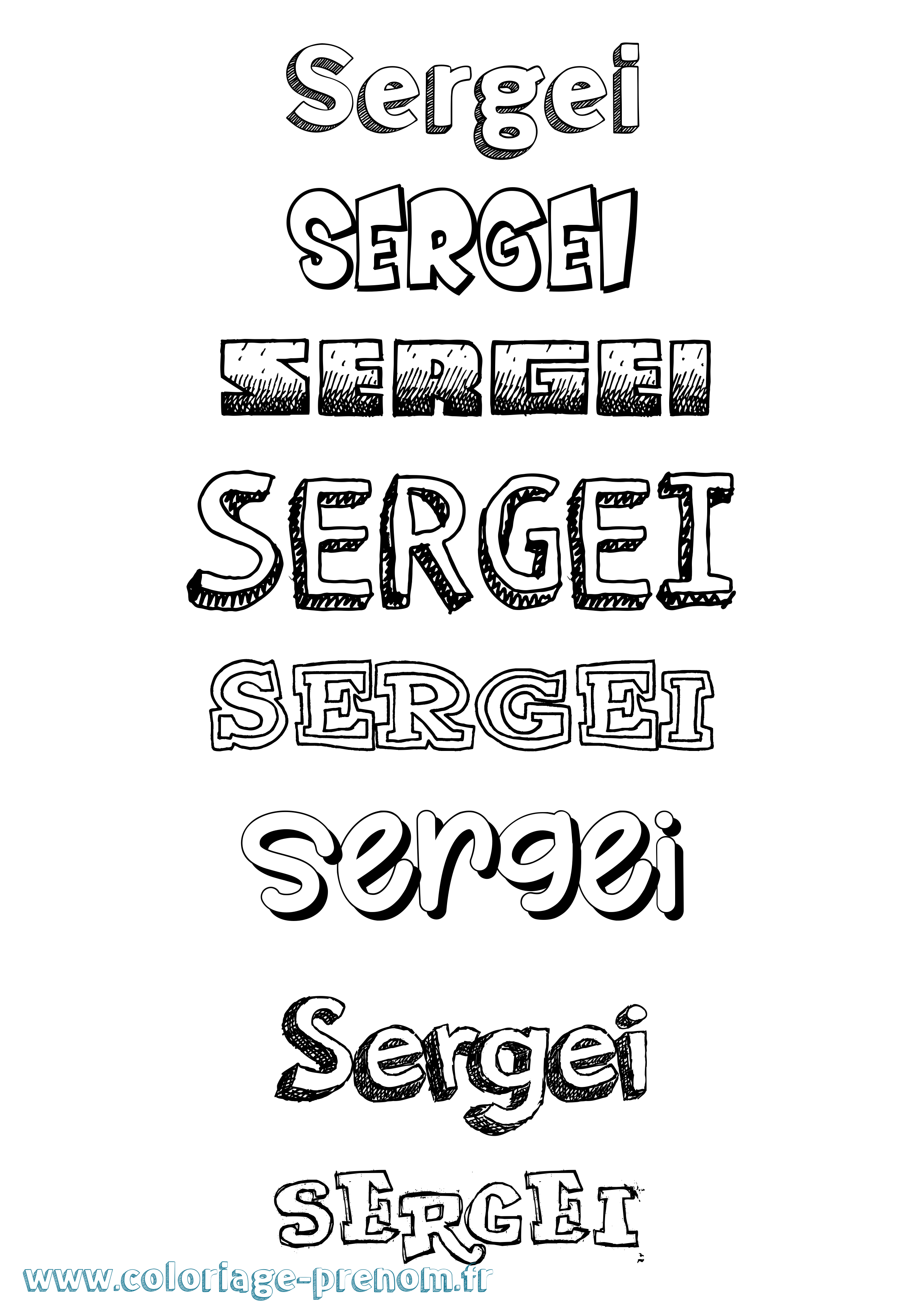 Coloriage prénom Sergei Dessiné