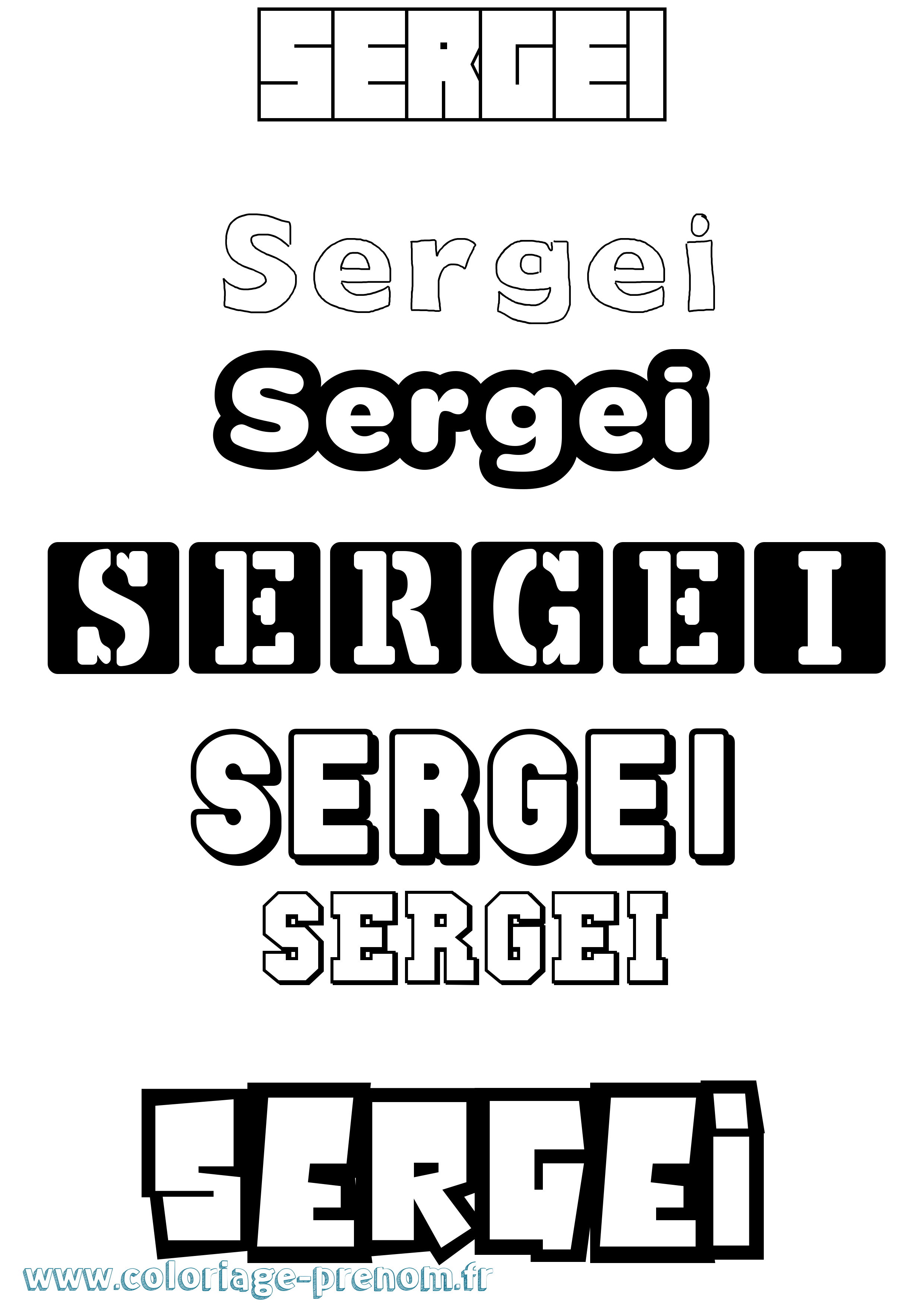 Coloriage prénom Sergei Simple