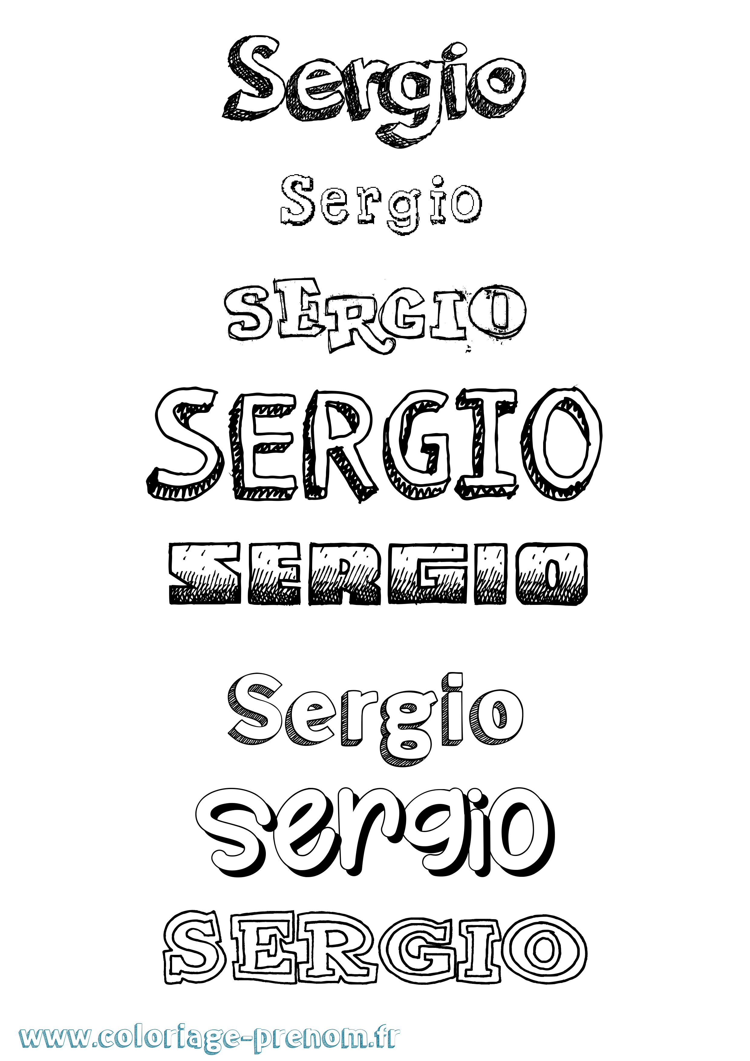 Coloriage prénom Sergio Dessiné