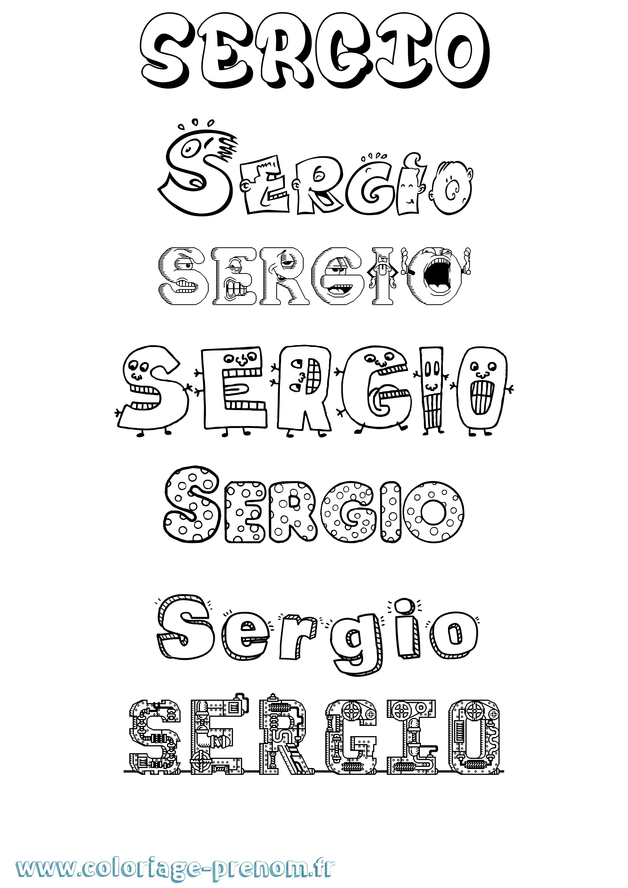 Coloriage prénom Sergio Fun