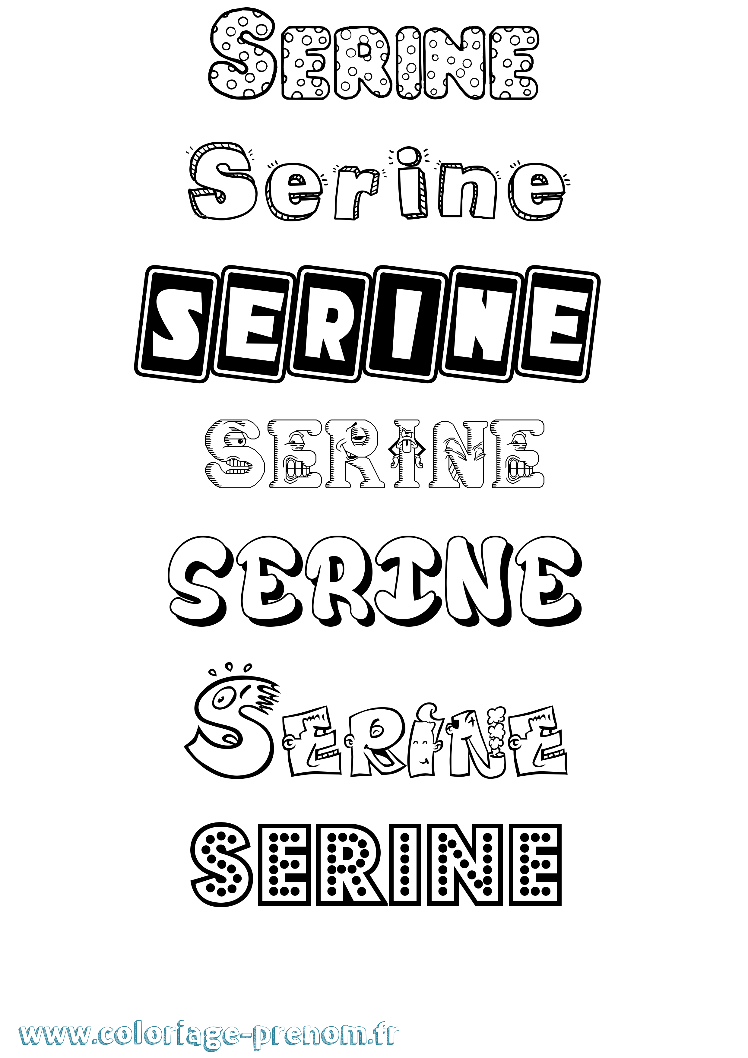 Coloriage prénom Serine