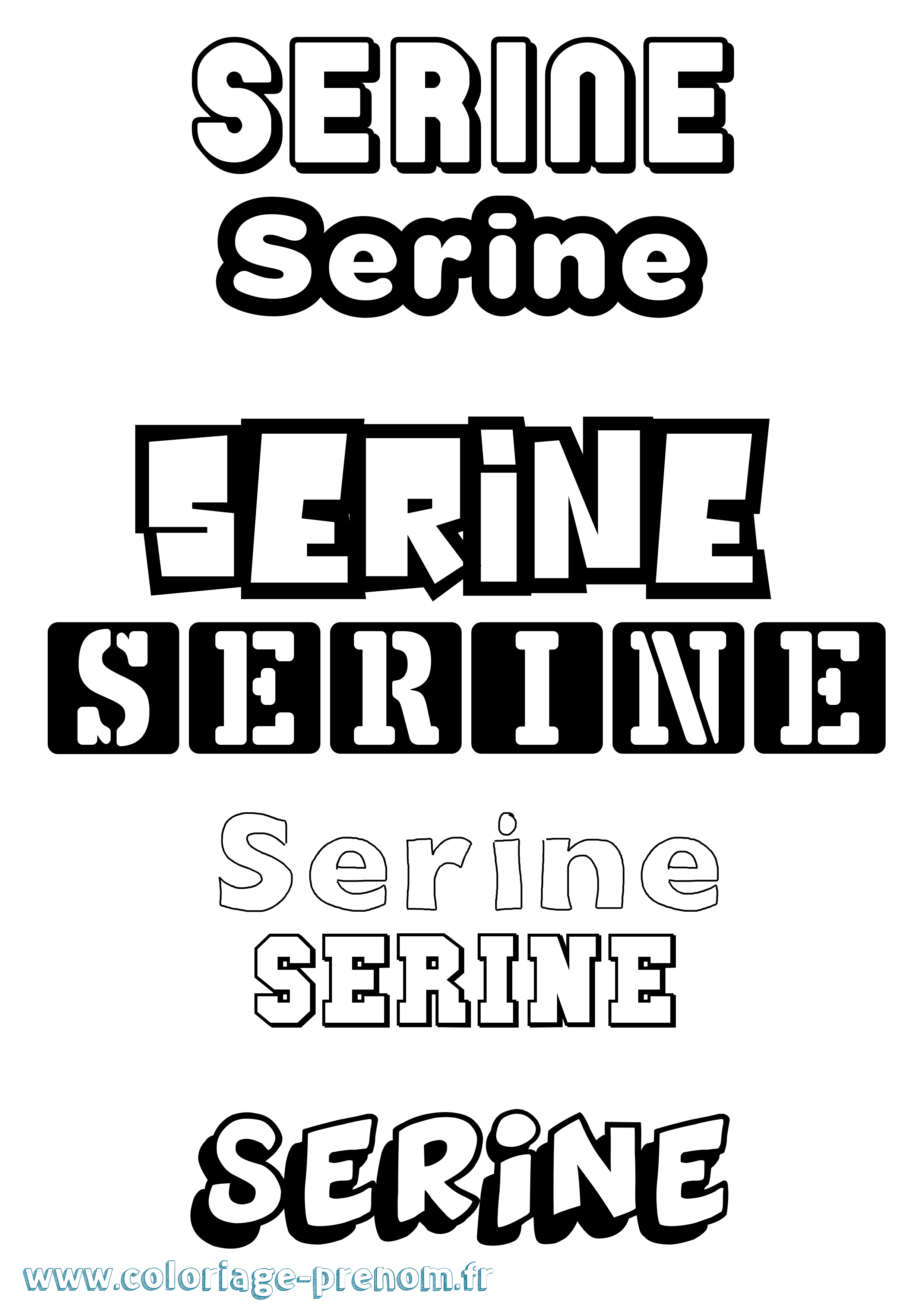 Coloriage prénom Serine