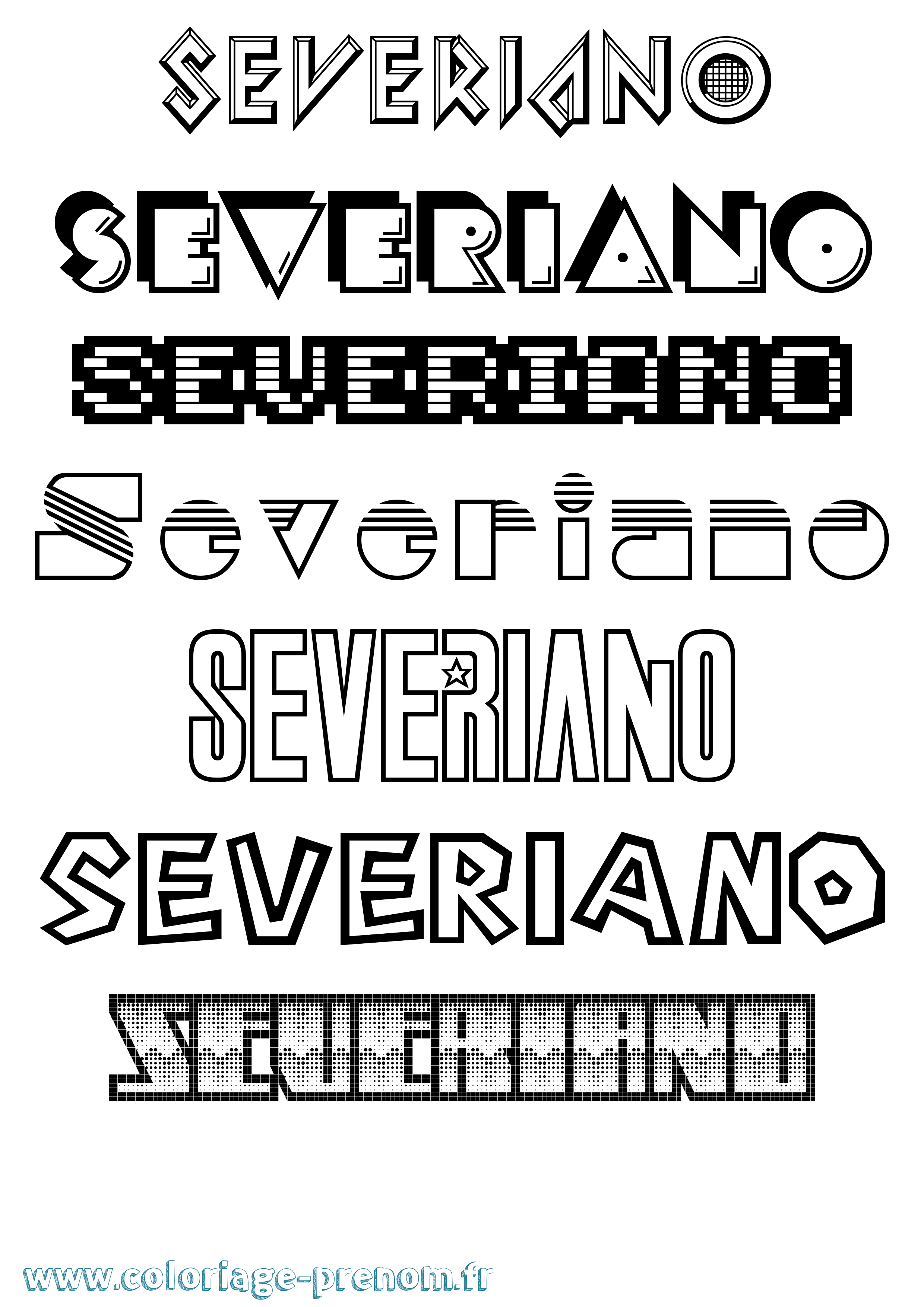 Coloriage prénom Severiano Jeux Vidéos