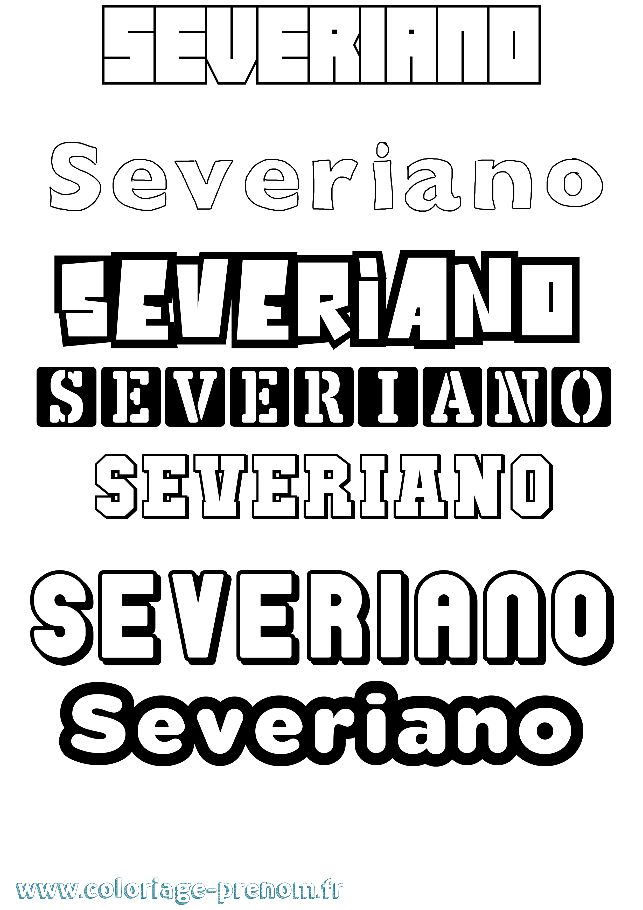 Coloriage prénom Severiano Simple
