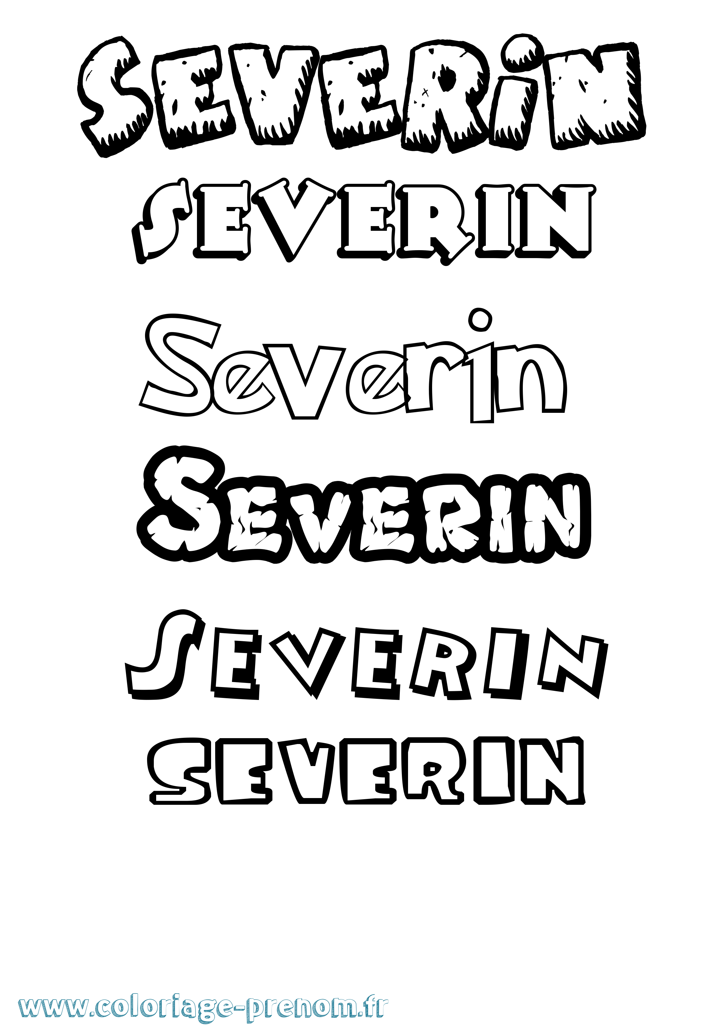 Coloriage prénom Severin Dessin Animé