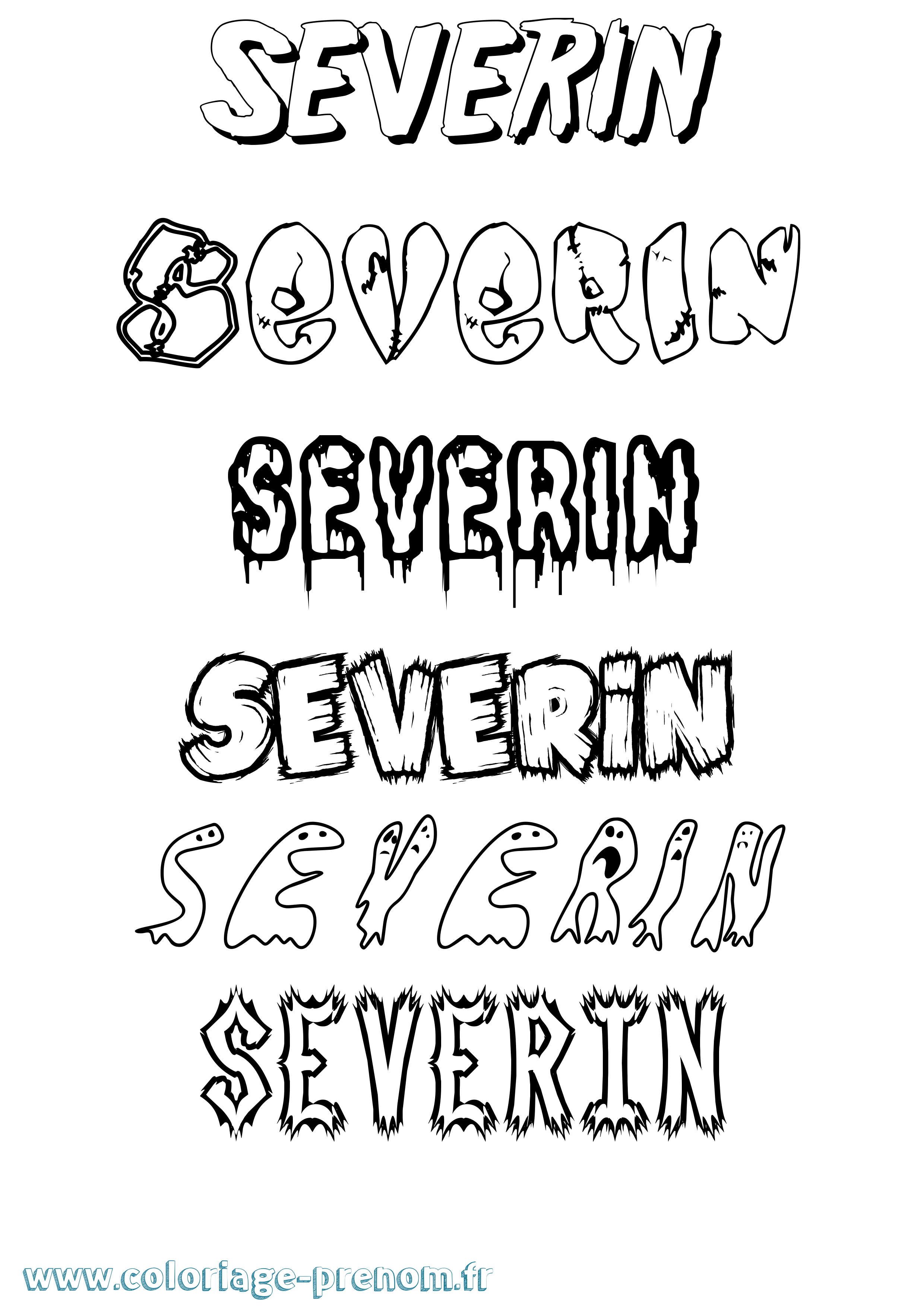 Coloriage Severin Frisson Coloriage prénom Severin Frisson