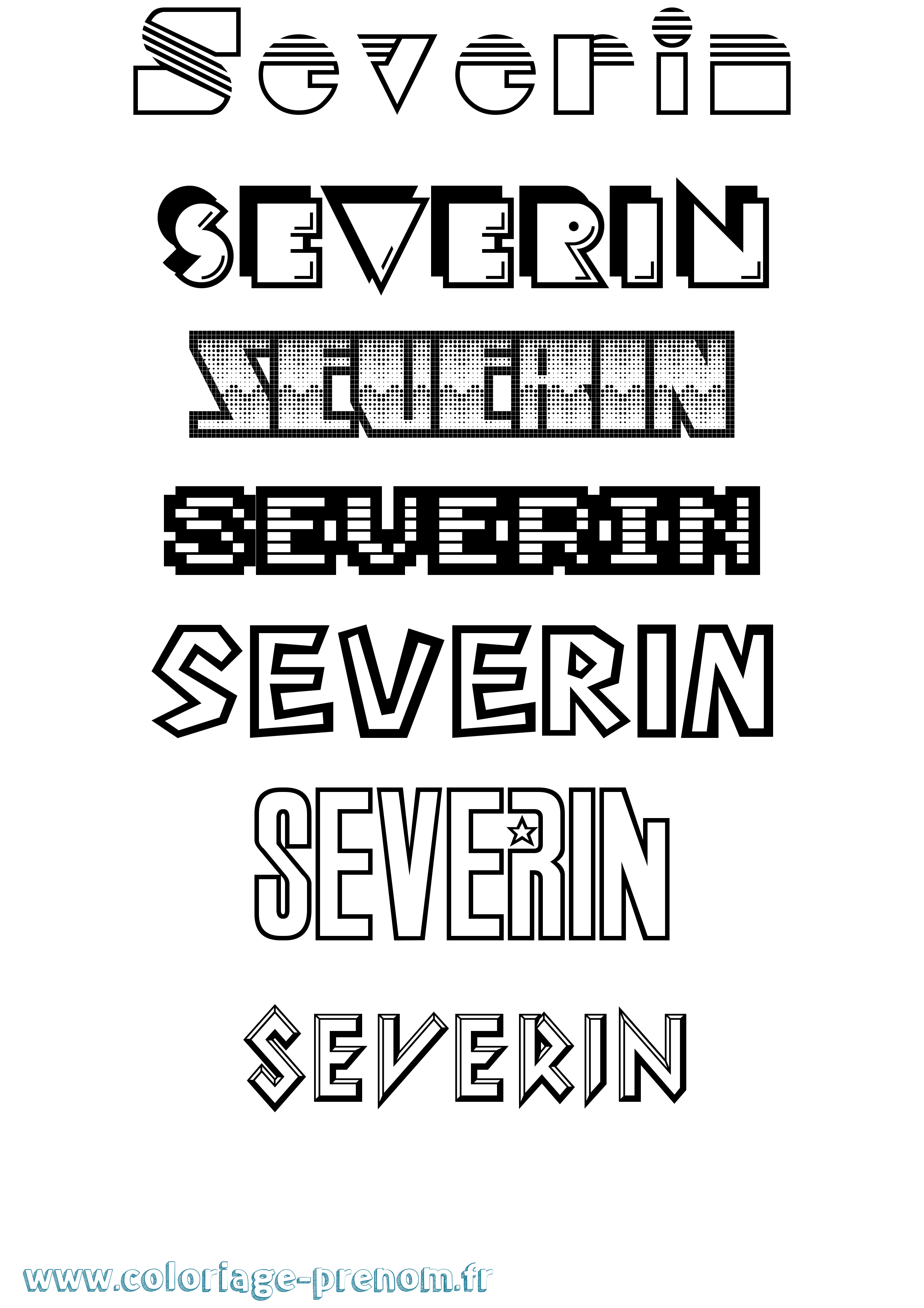 Coloriage Severin Jeux Vidéos Coloriage prénom Severin Jeux Vidéos