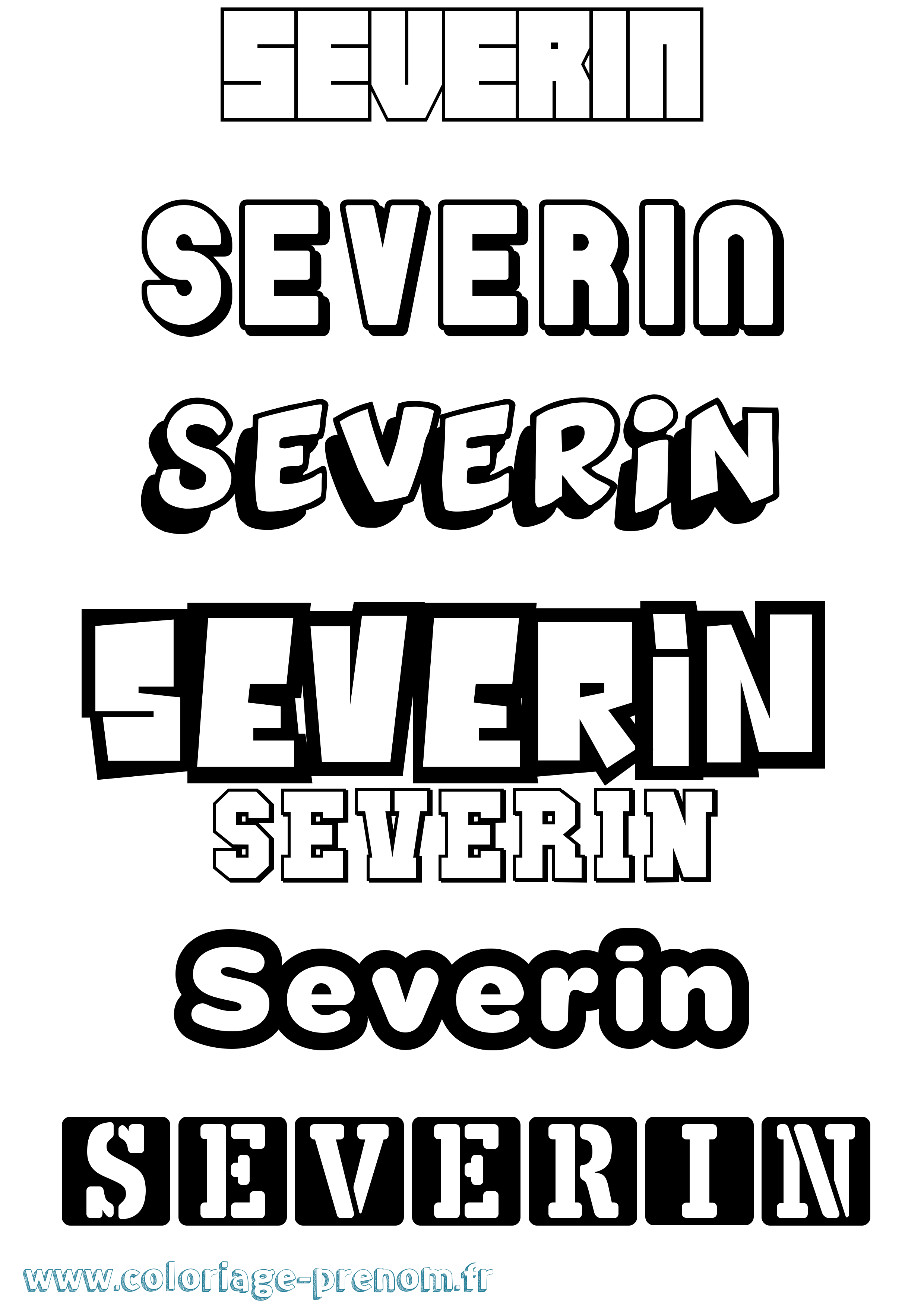Coloriage prénom Severin Simple