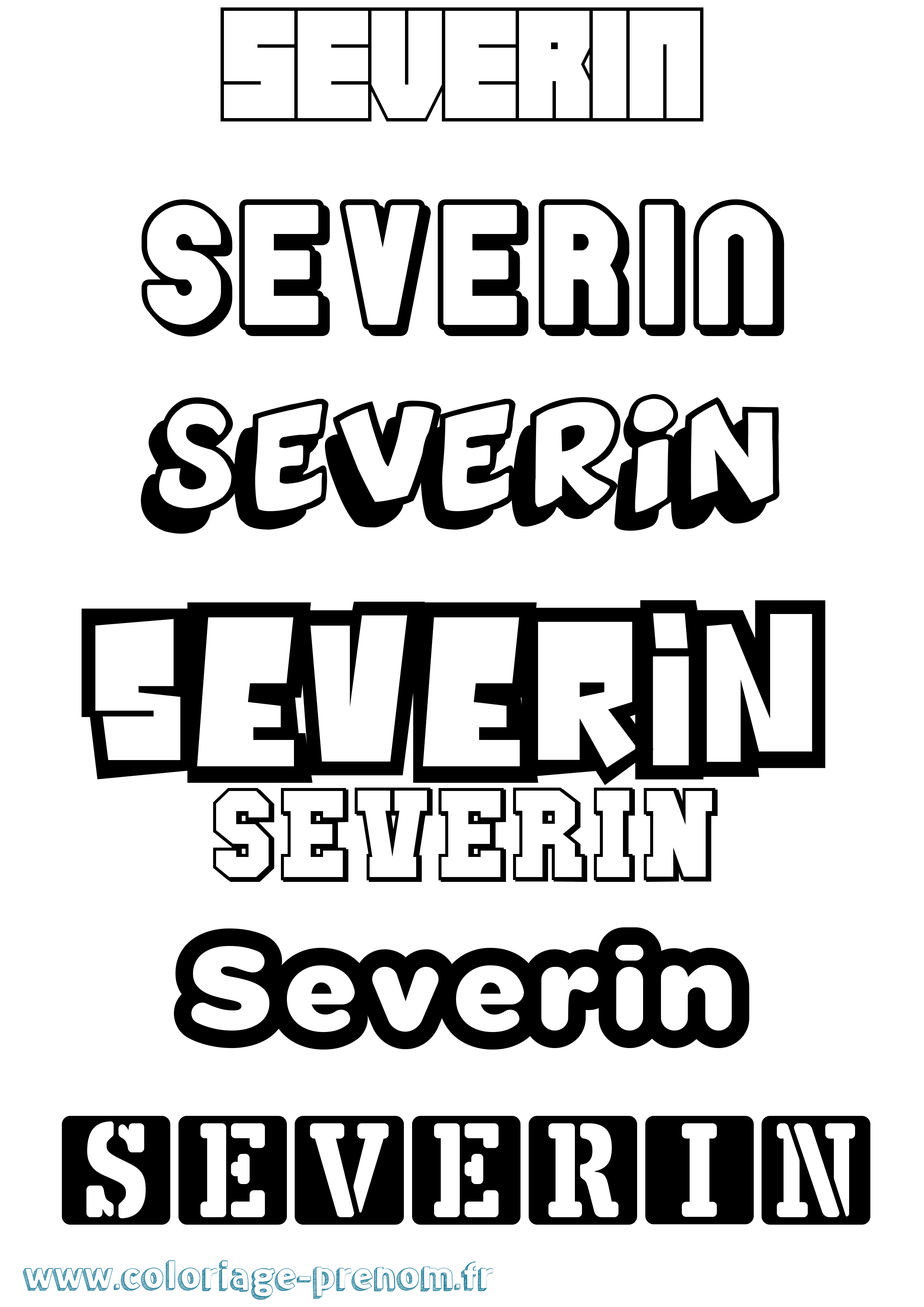 Coloriage Severin Simple Coloriage prénom Severin Simple