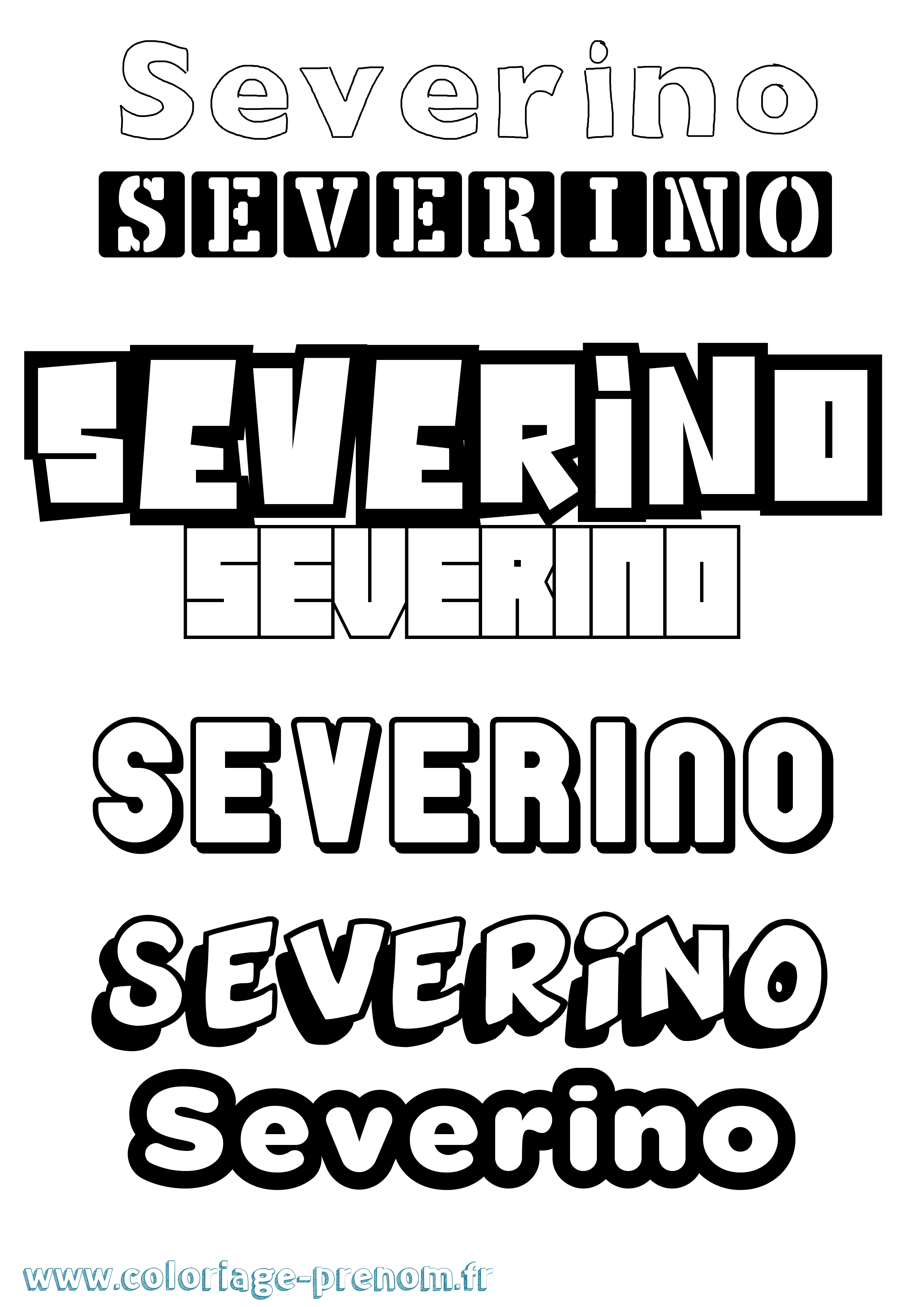 Coloriage prénom Severino Simple