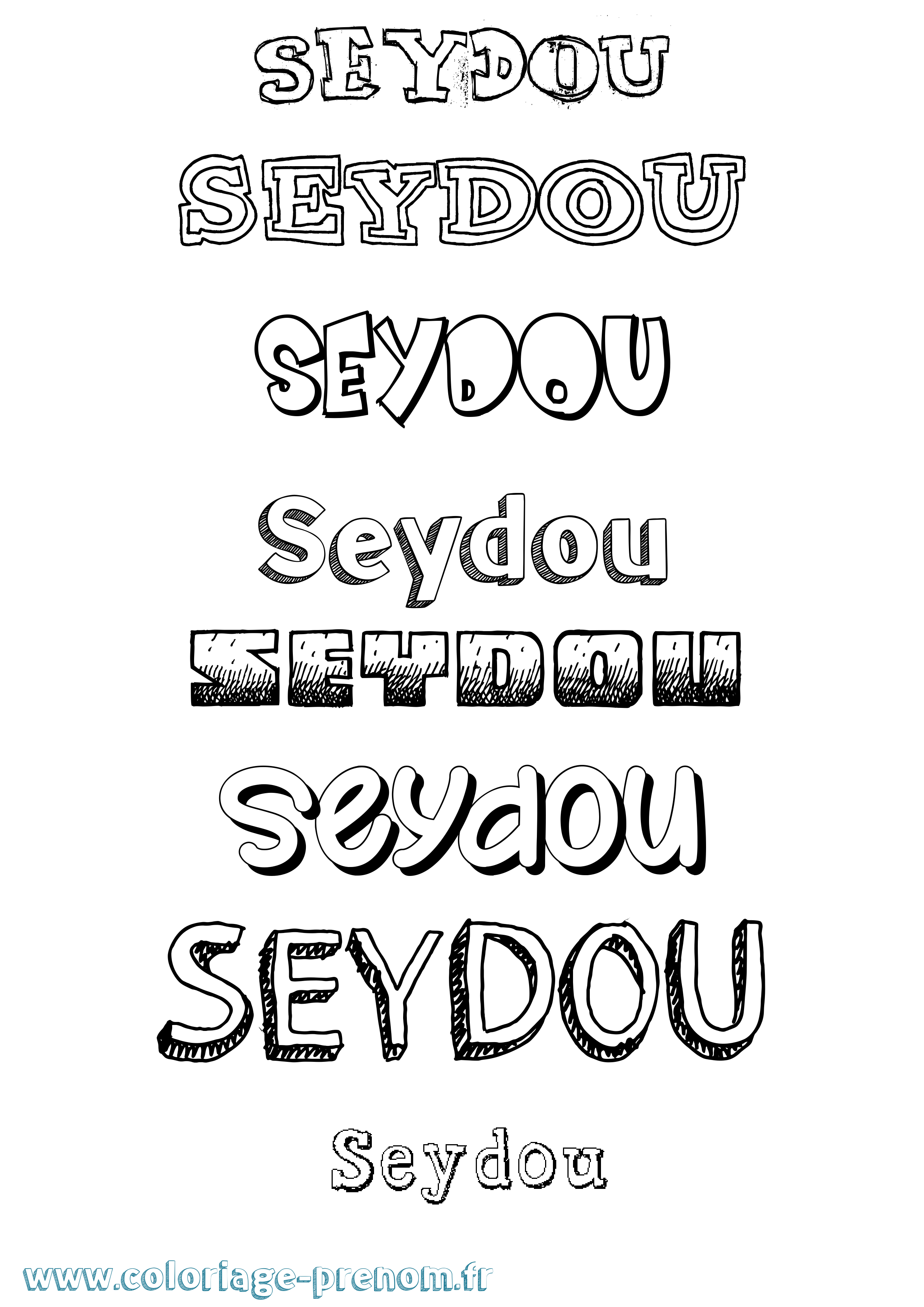 Coloriage prénom Seydou Dessiné
