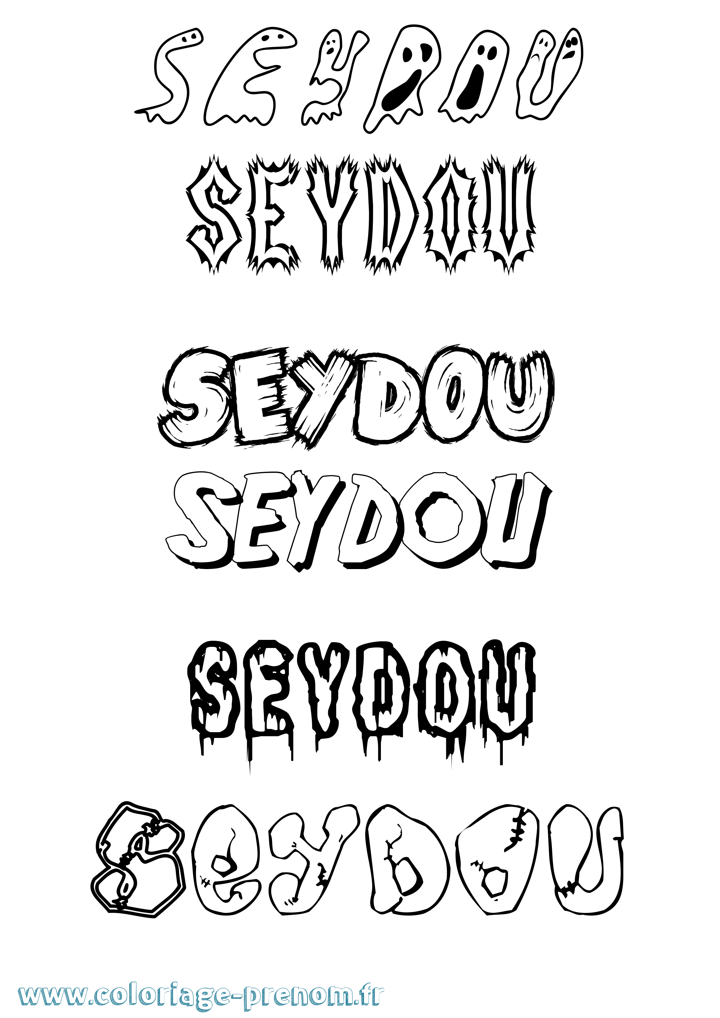 Coloriage prénom Seydou Frisson