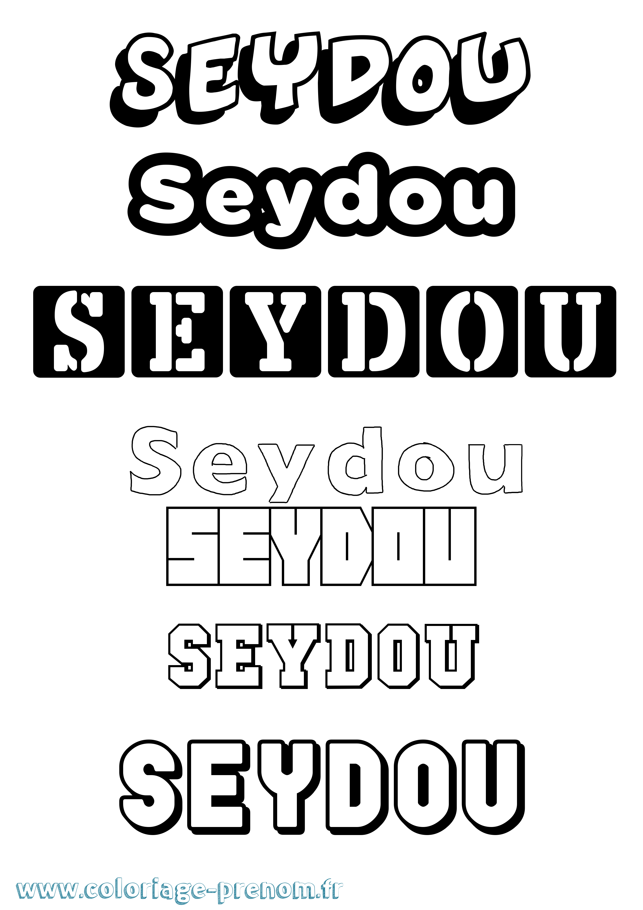Coloriage prénom Seydou Simple