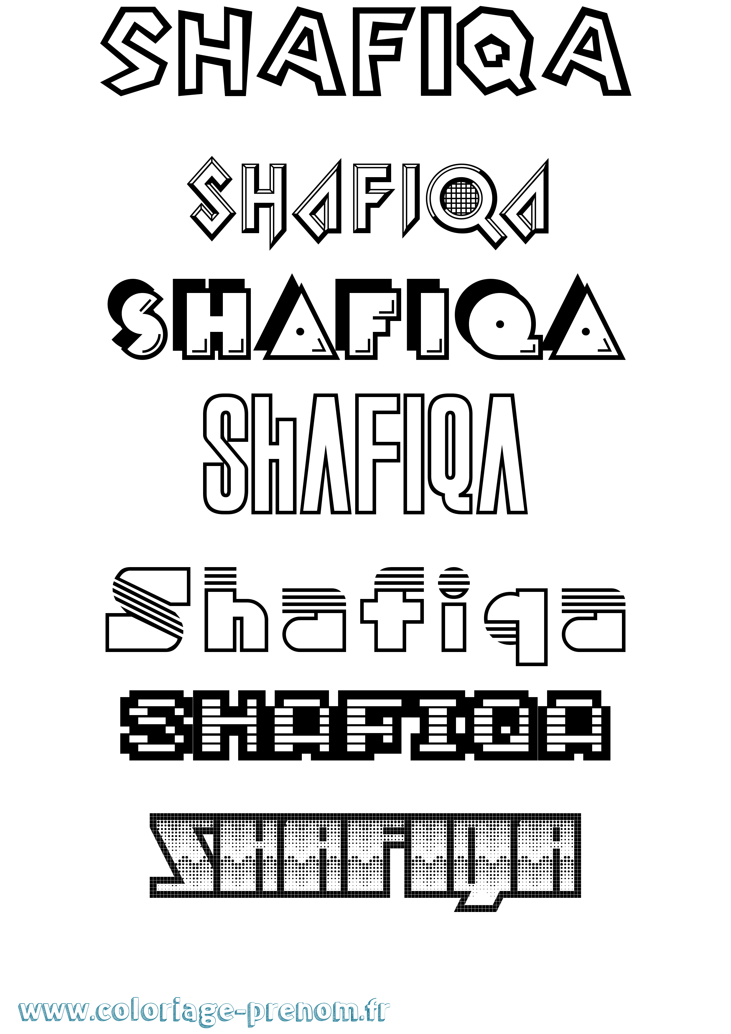Coloriage prénom Shafiqa Jeux Vidéos