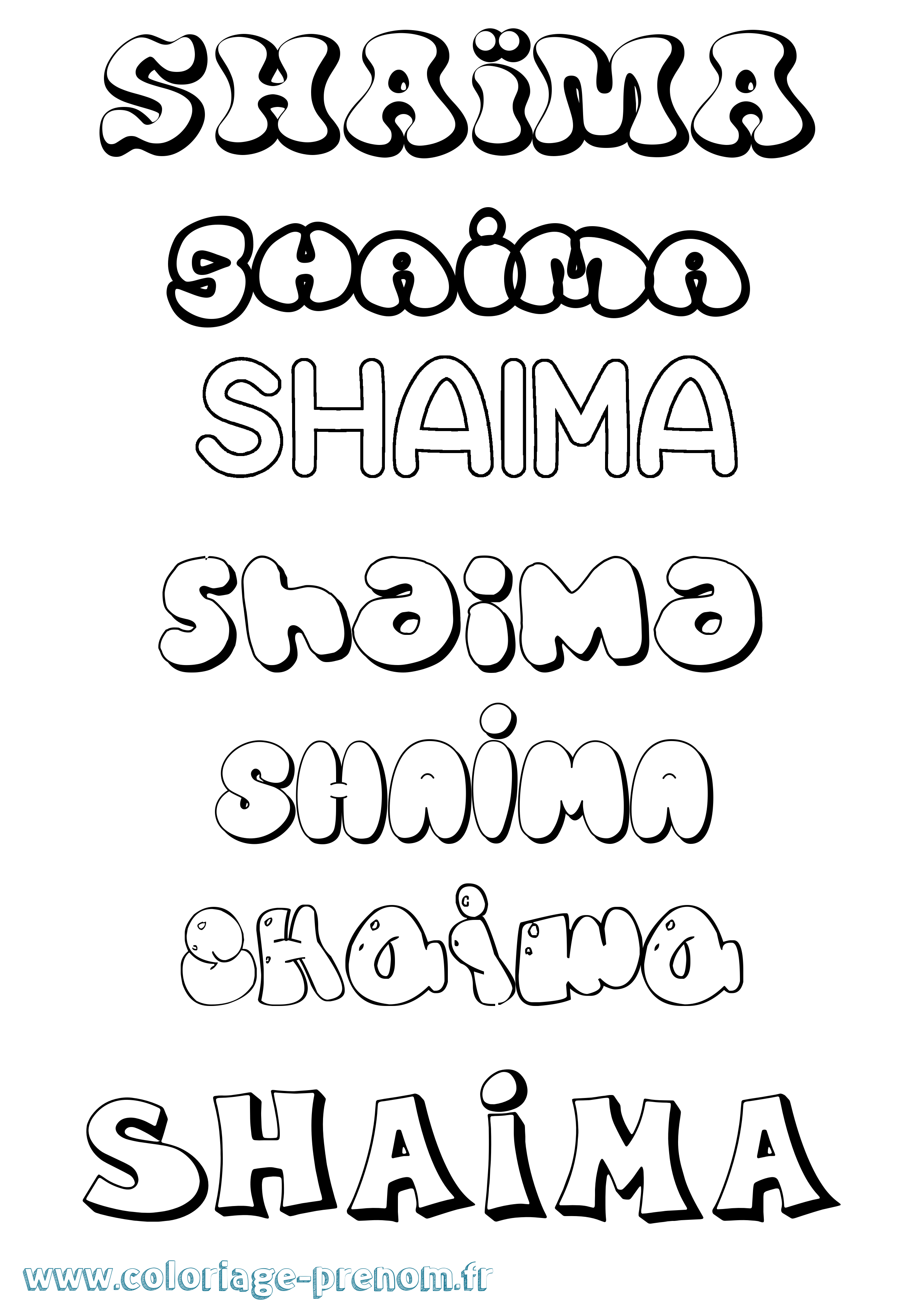 Coloriage Shaïma Coloriage prénom Shaïma
