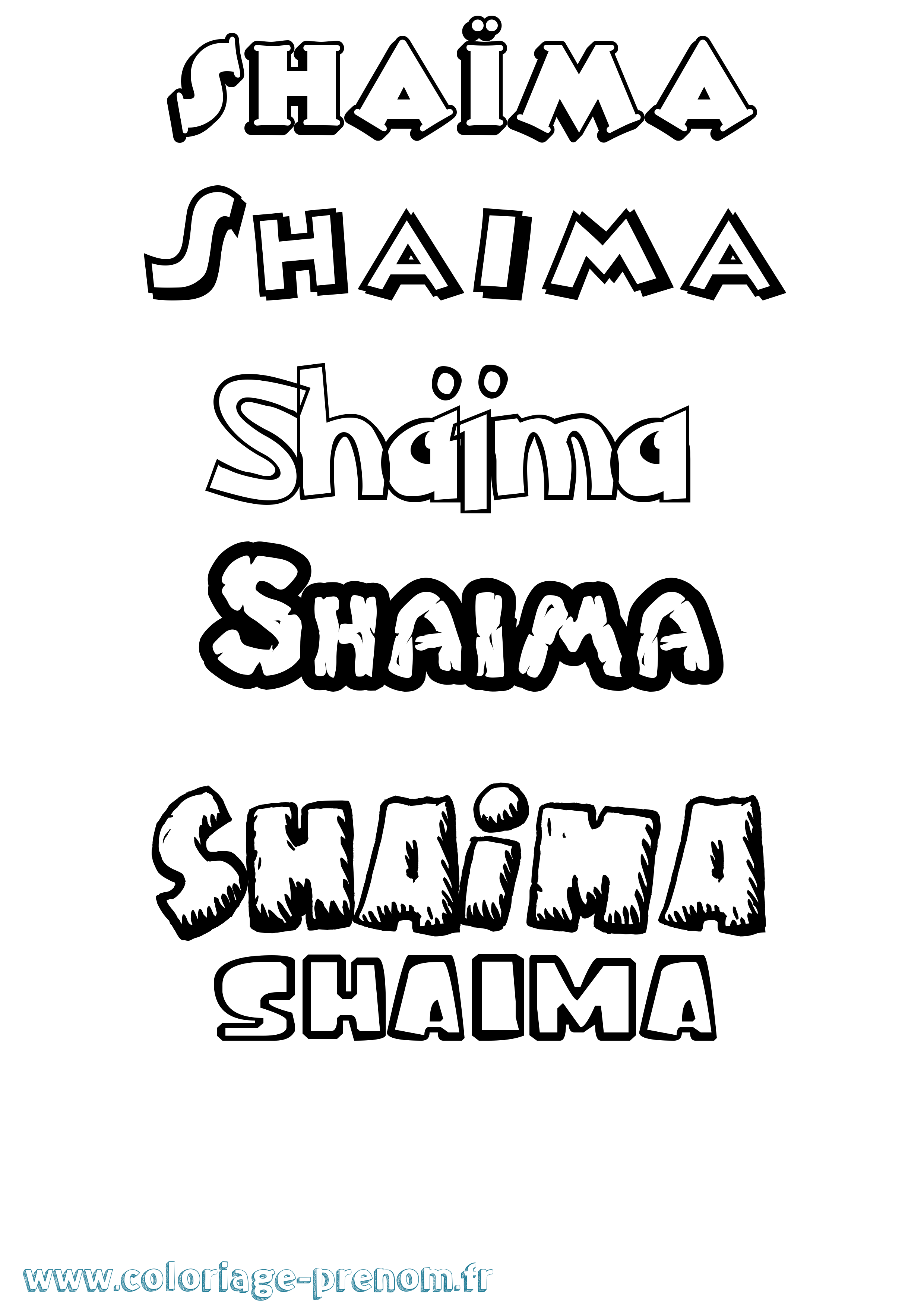 Coloriage Shaïma Coloriage prénom Shaïma