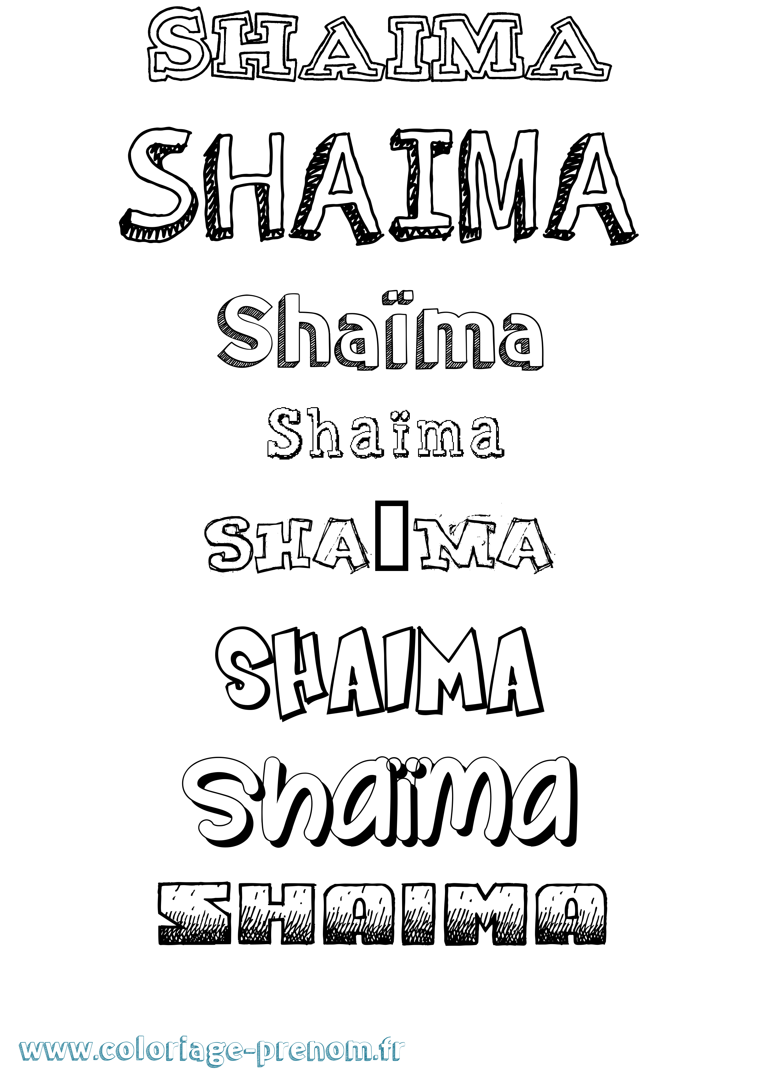 Coloriage Shaïma Coloriage prénom Shaïma