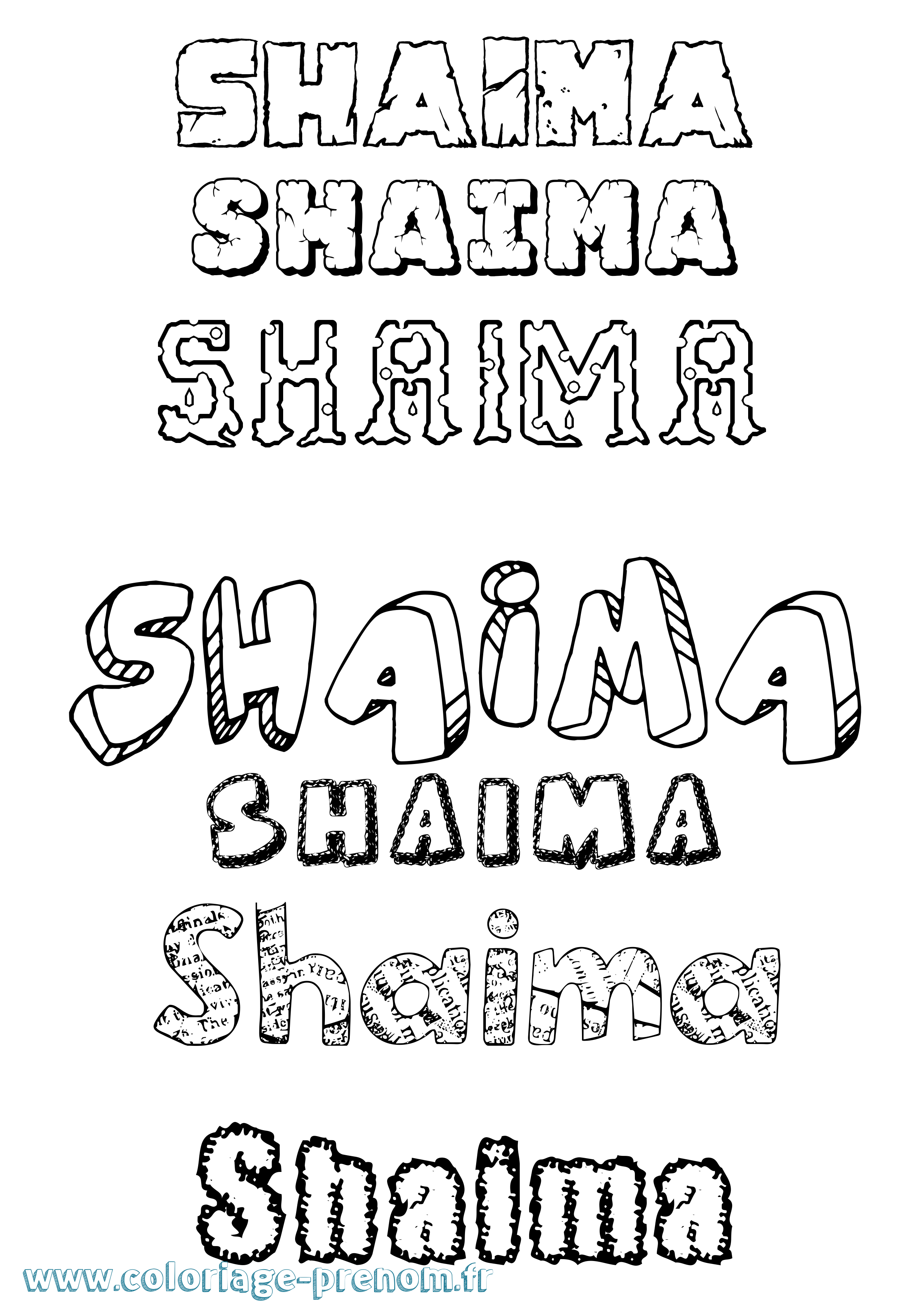 Coloriage Shaïma Coloriage prénom Shaïma