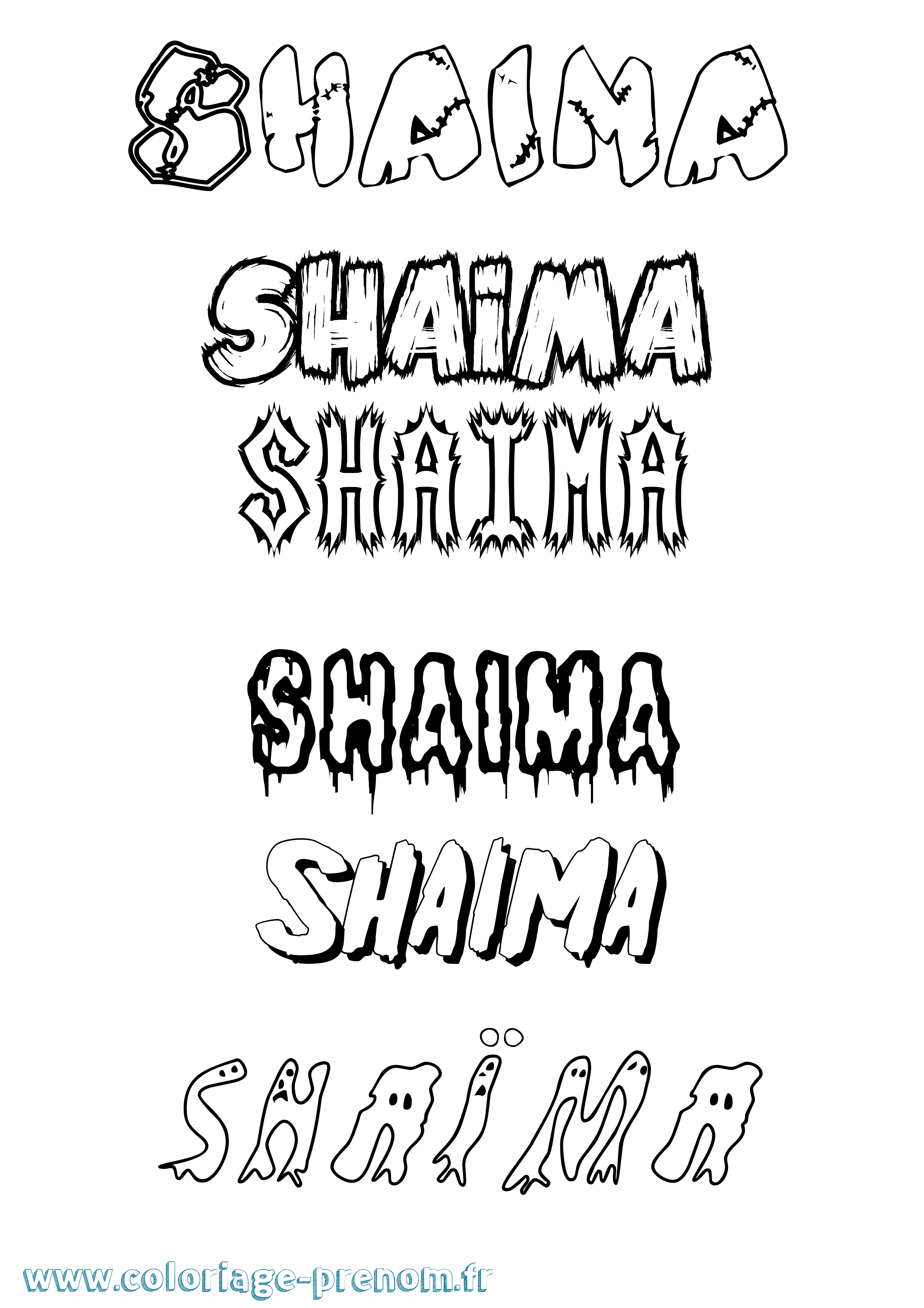 Coloriage Shaïma Coloriage prénom Shaïma