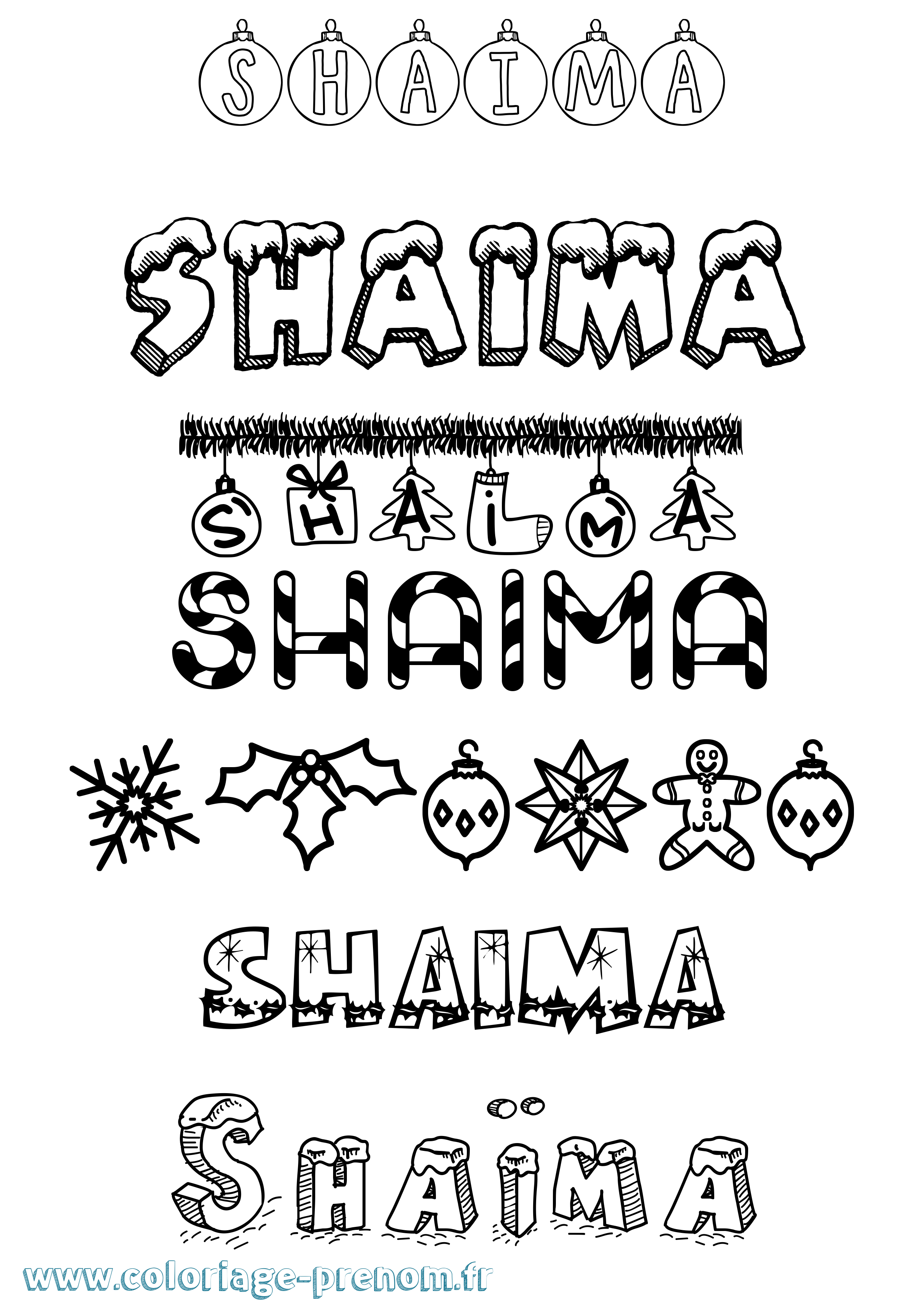 Coloriage Shaïma Coloriage prénom Shaïma