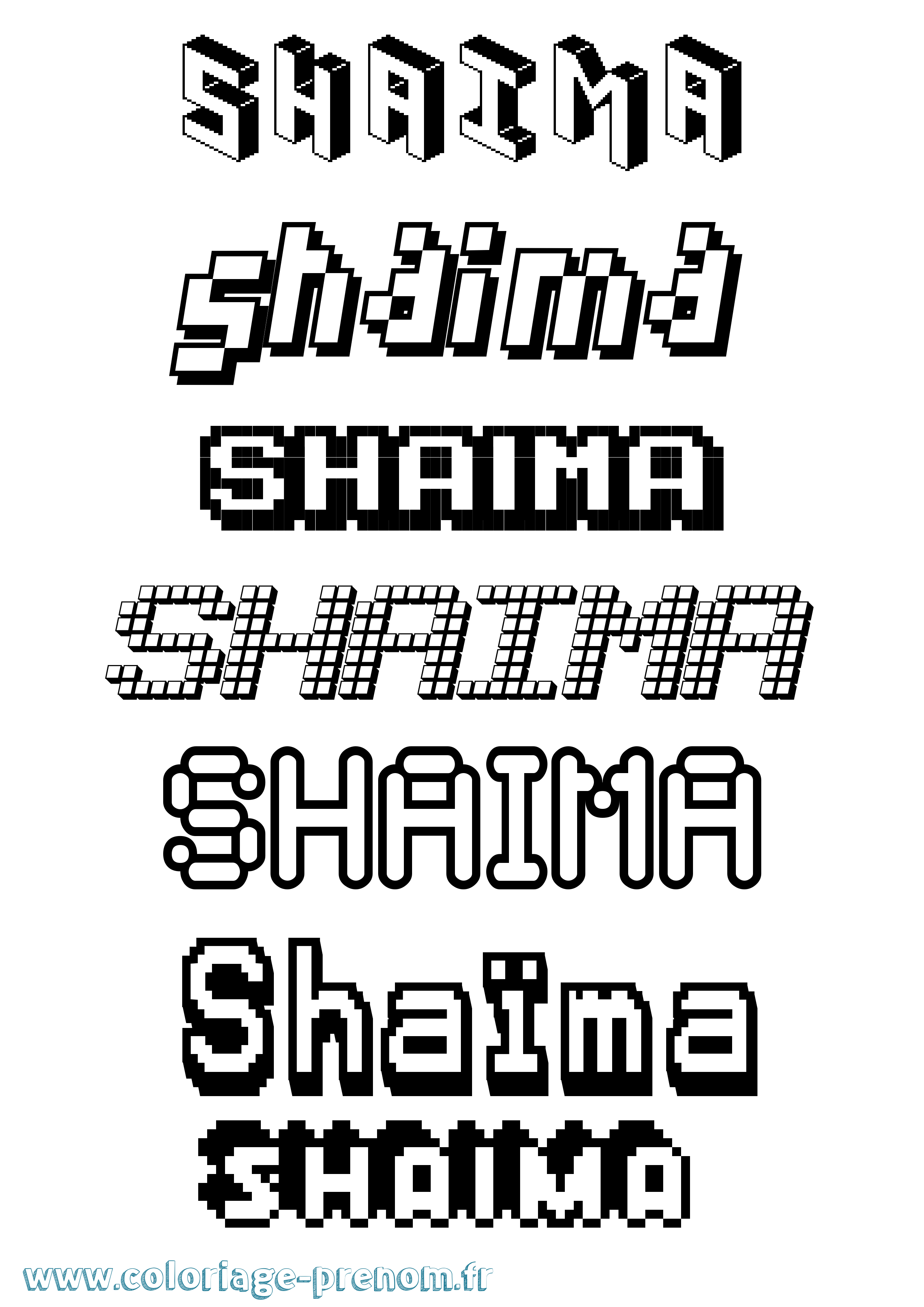 Coloriage Shaïma Coloriage prénom Shaïma