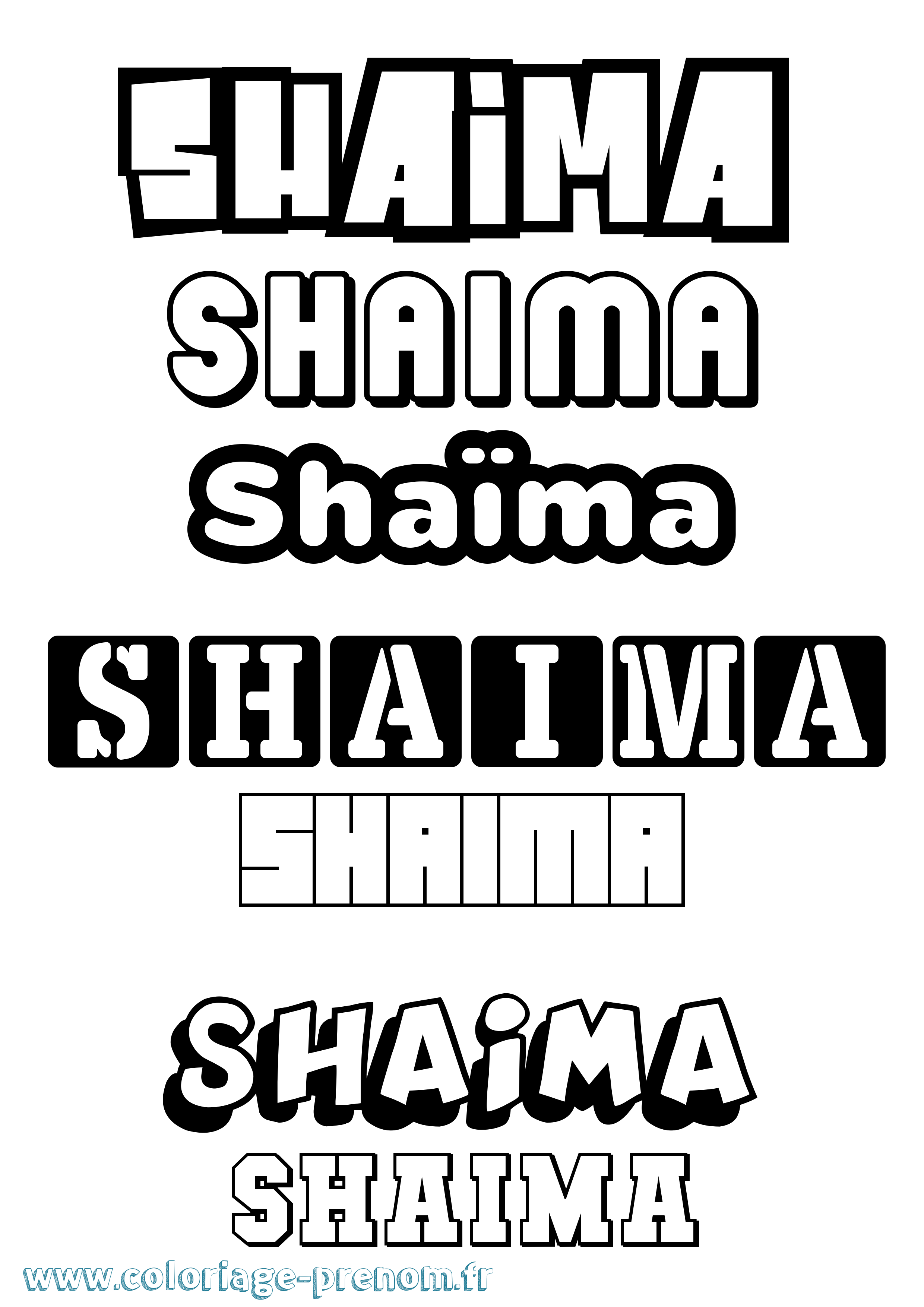 Coloriage Shaïma Coloriage prénom Shaïma